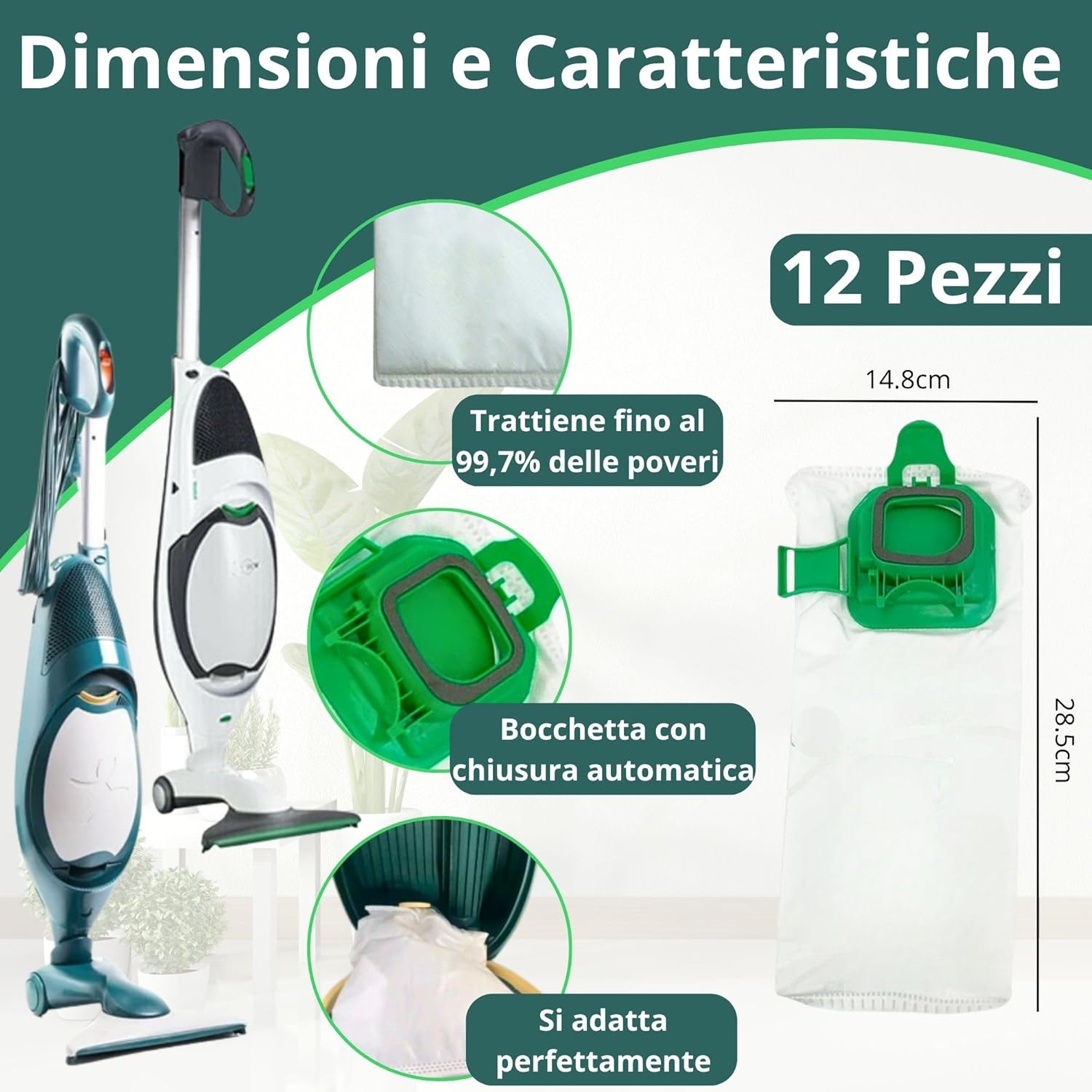 Namai Set 12 Sacchetti Folletto VK140 e VK150 Compatibili - immagine 3