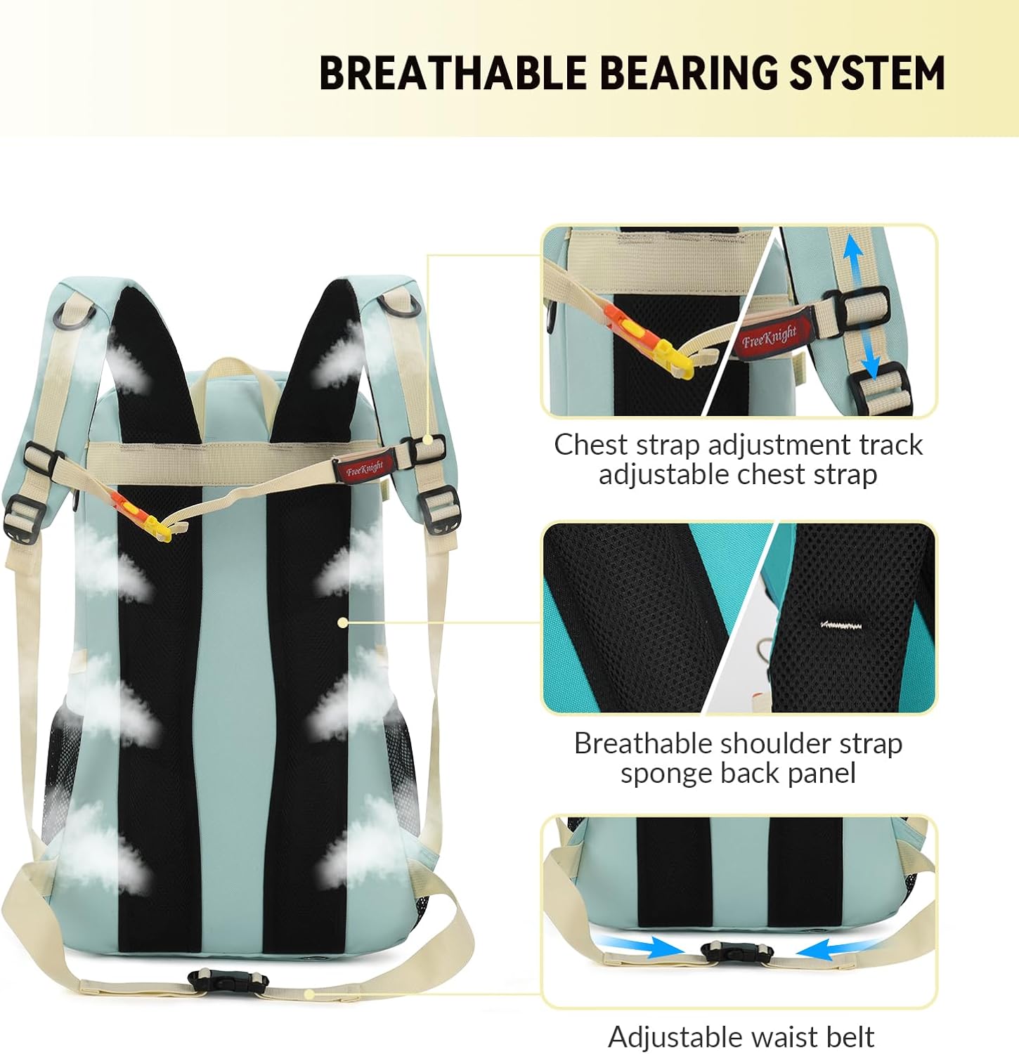 Bseash 40L Zaino Trekking Leggero Impermeabile - immagine 3