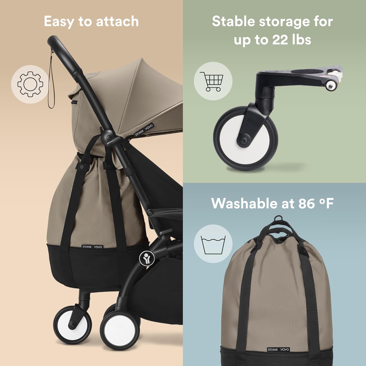 Stokke Borsa YOYO per Passeggino, Taupe - immagine 3