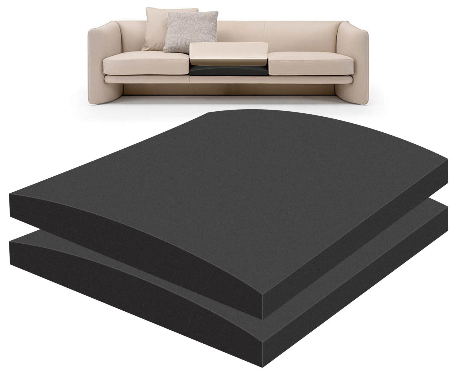 Gommapiuma Cuscino per Divano Alta Densità 40 (2 Pezzi)