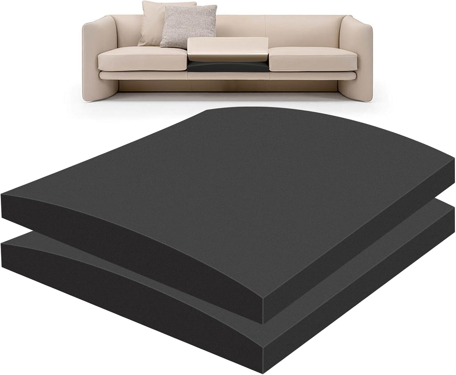 Gommapiuma Cuscino per Divano Alta Densità 40 (2 Pezzi) - immagine 1