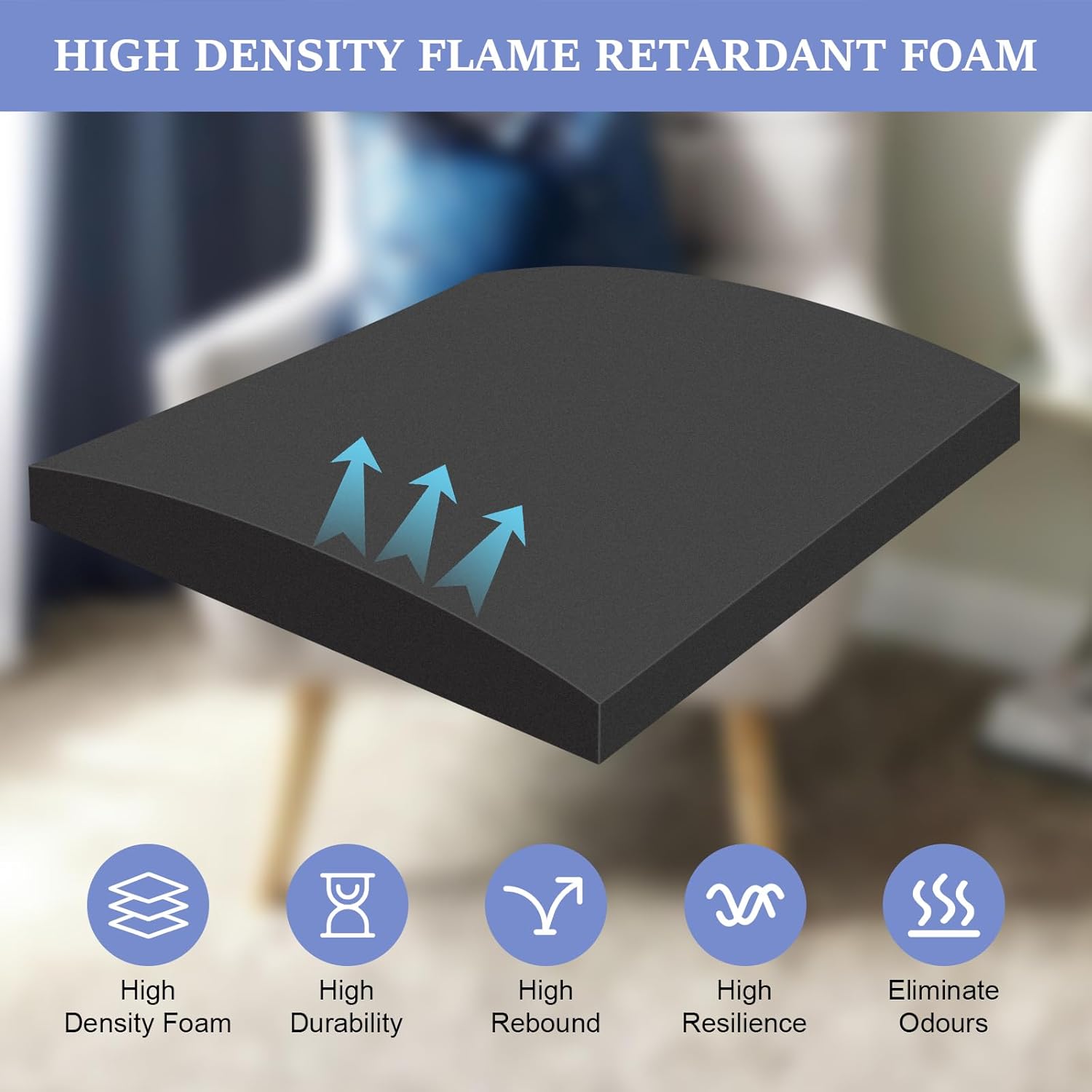 Gommapiuma Cuscino per Divano Alta Densità 40 (2 Pezzi) - immagine 5