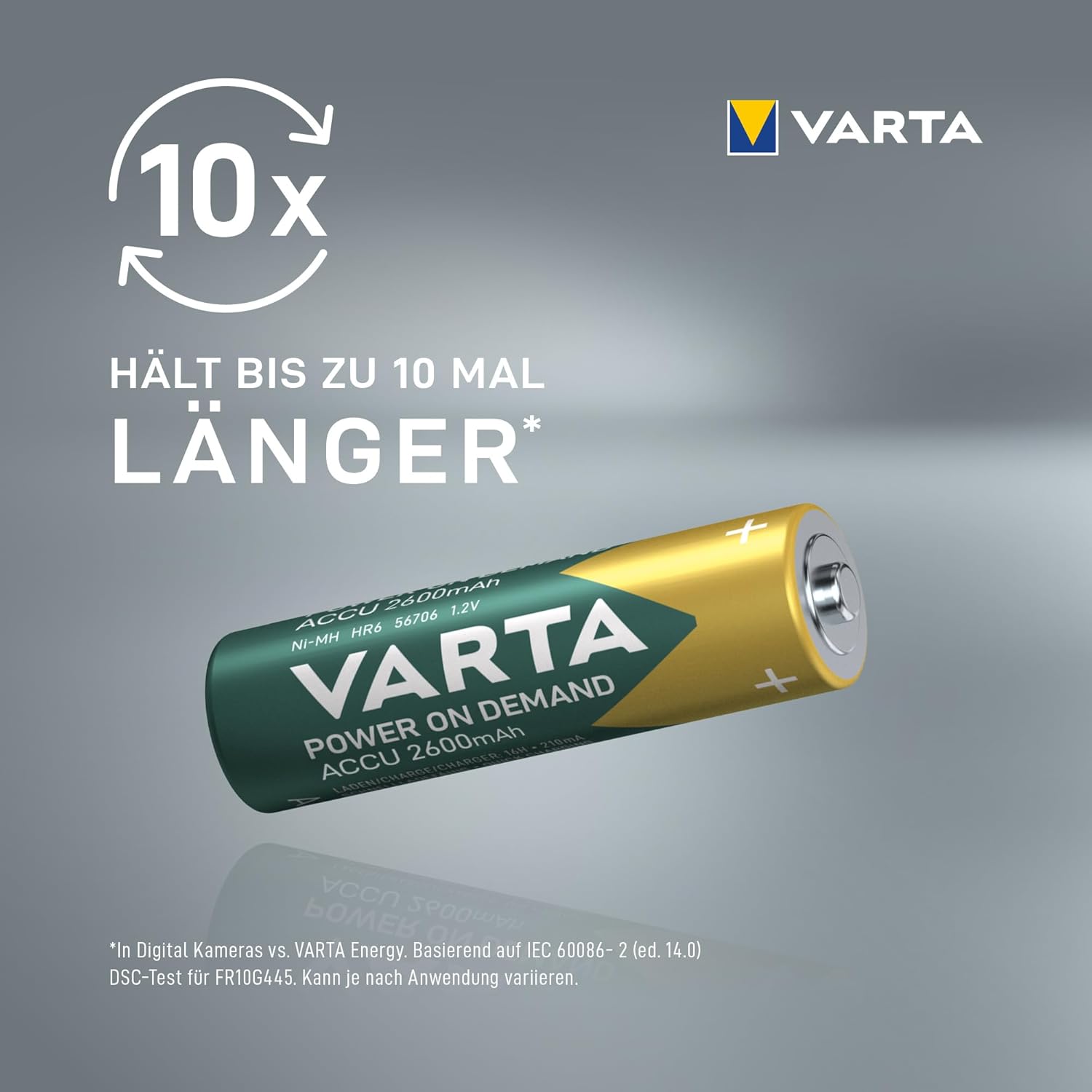 Varta Batterie Ricaricabili AA Ready2Use 2600mAh (4 pz) - immagine 2