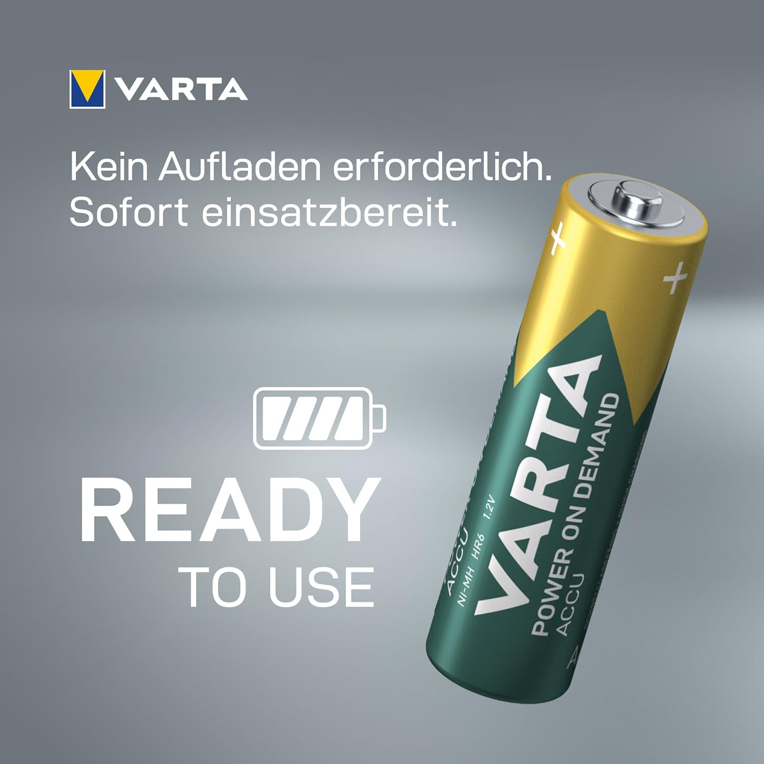 Varta Batterie Ricaricabili AA Ready2Use 2600mAh (4 pz) - immagine 3