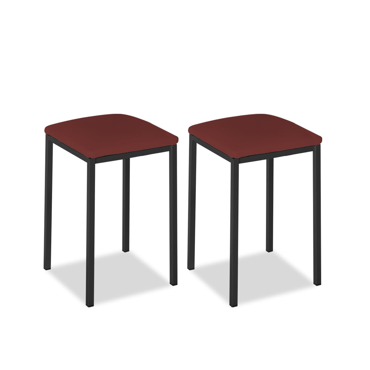 Astimesa Sedia da Cucina in Metallo con Schienale Aperto, Bordeaux