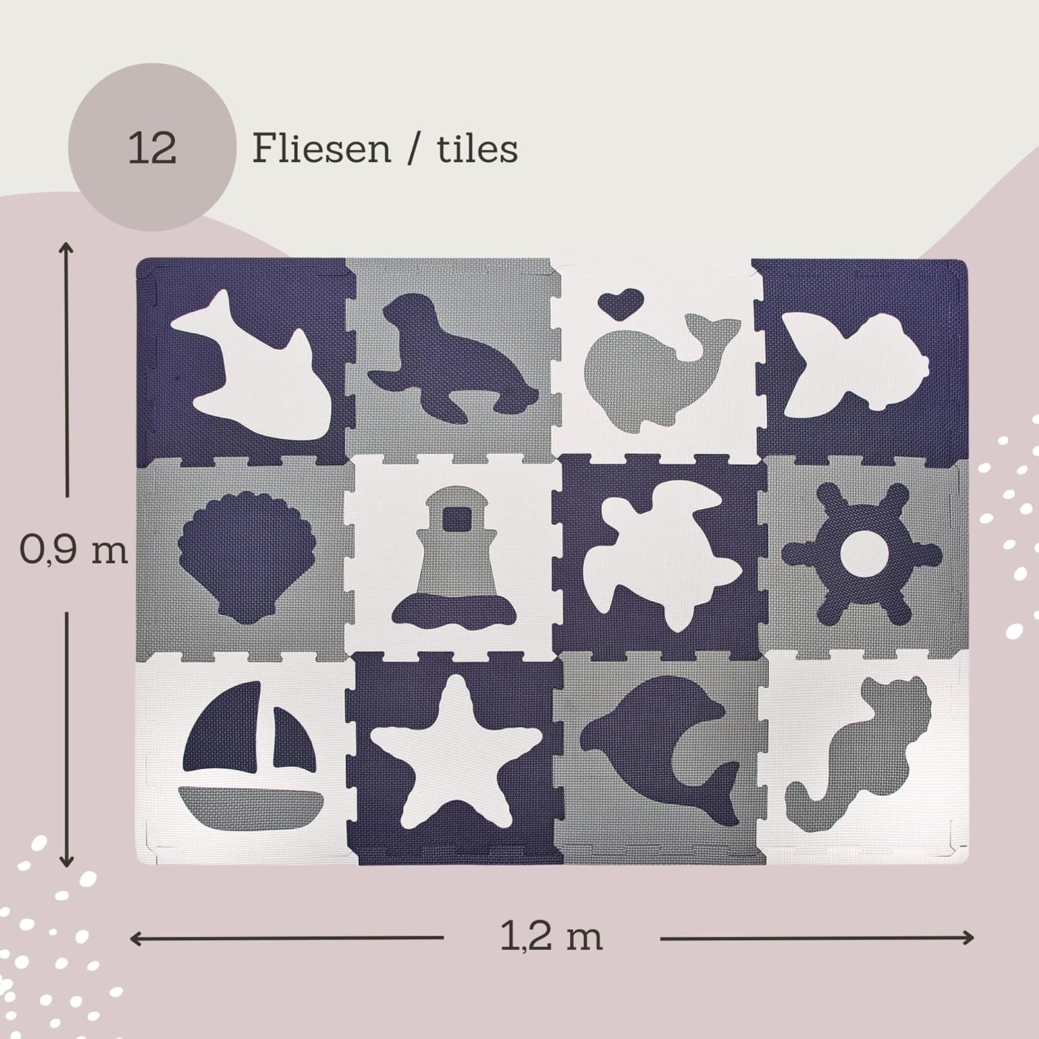 Hakuna Matte Tappeto Puzzle Bambini con Animali 12 Piastrelle - immagine 2