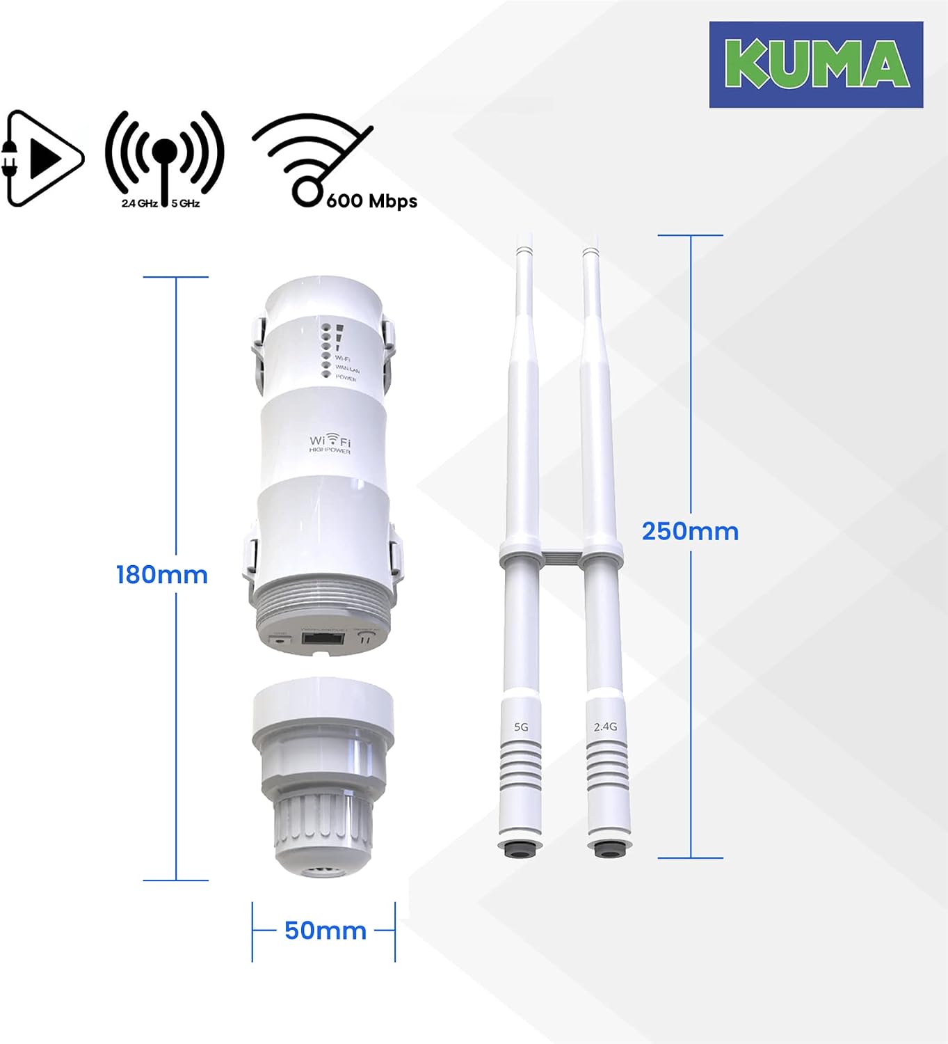 Kuma My Wifi Antenna Booster Kit - 12V 600 Mbps | Velz
