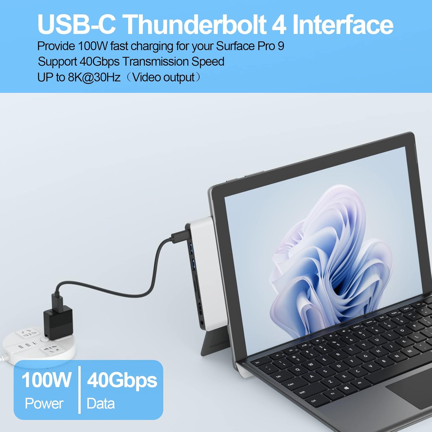 Hub Docking Station per Surface Pro 11 con HDMI 4K - immagine 6