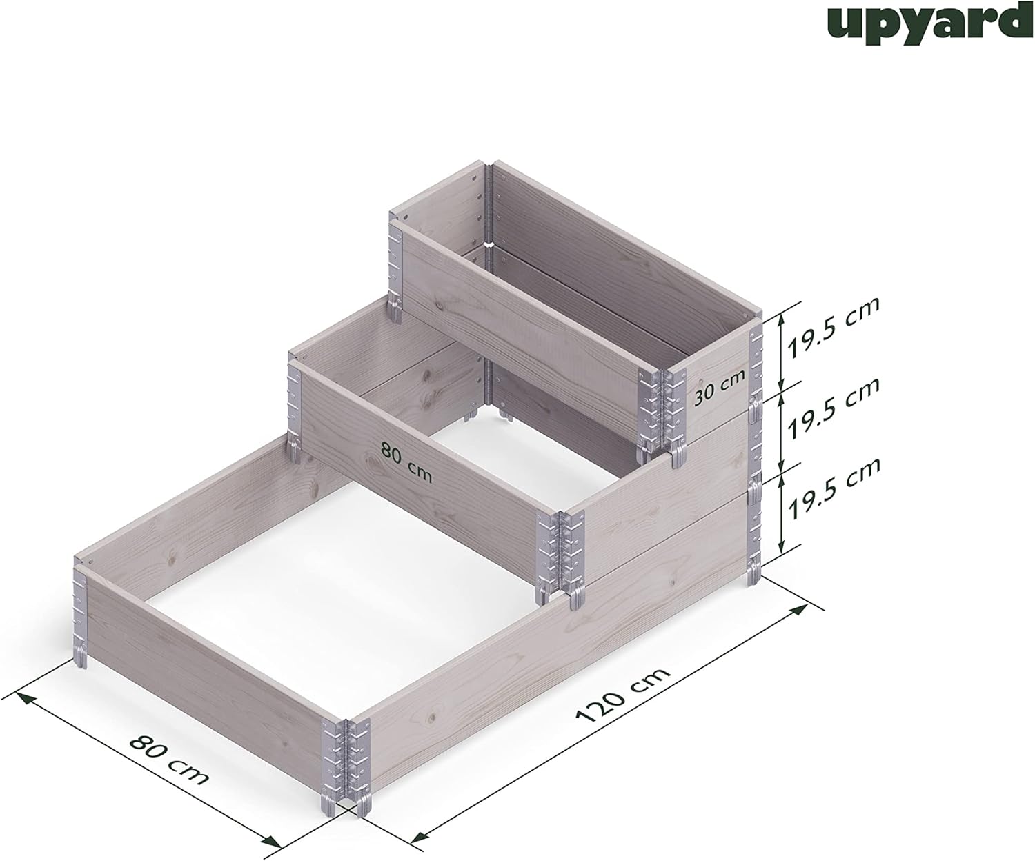 Upyard Aiuola Rialzata Trapuntata in Legno Naturale - immagine 2