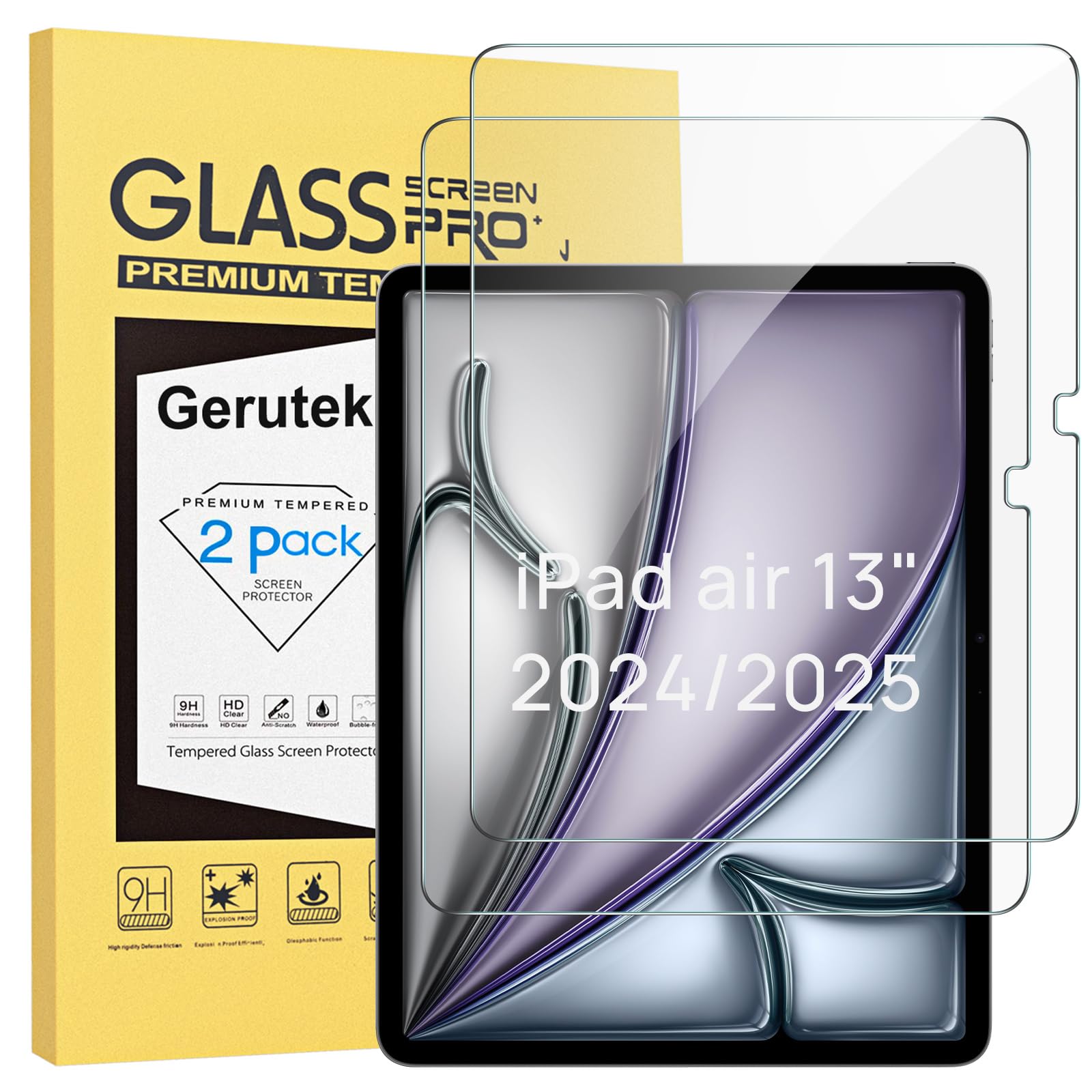 Gerutek 2 Pezzi Pellicola Protettiva per iPad Air 13 M3/M2