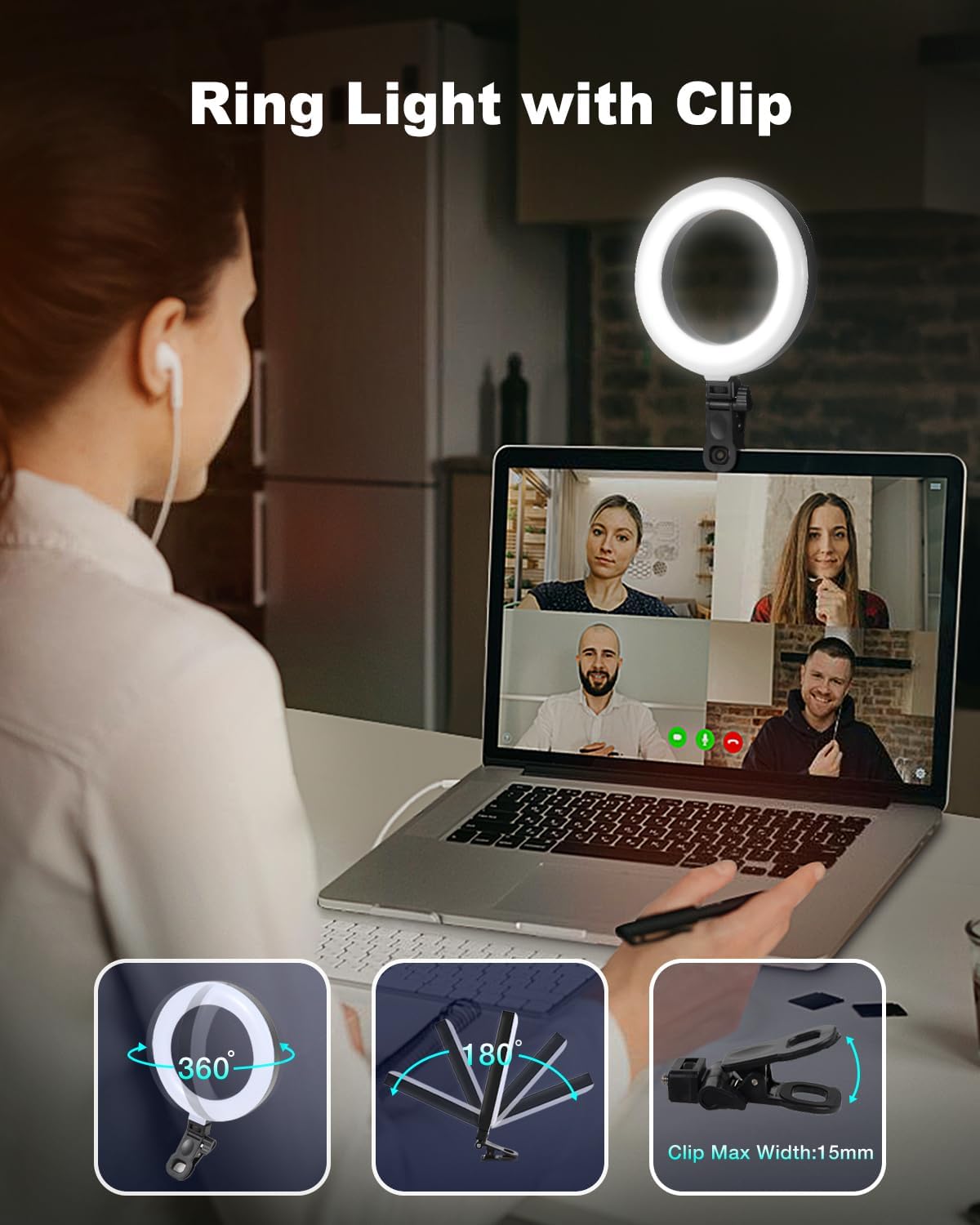 Railee Ring Light da Tavolo 6" per Telefono - immagine 4