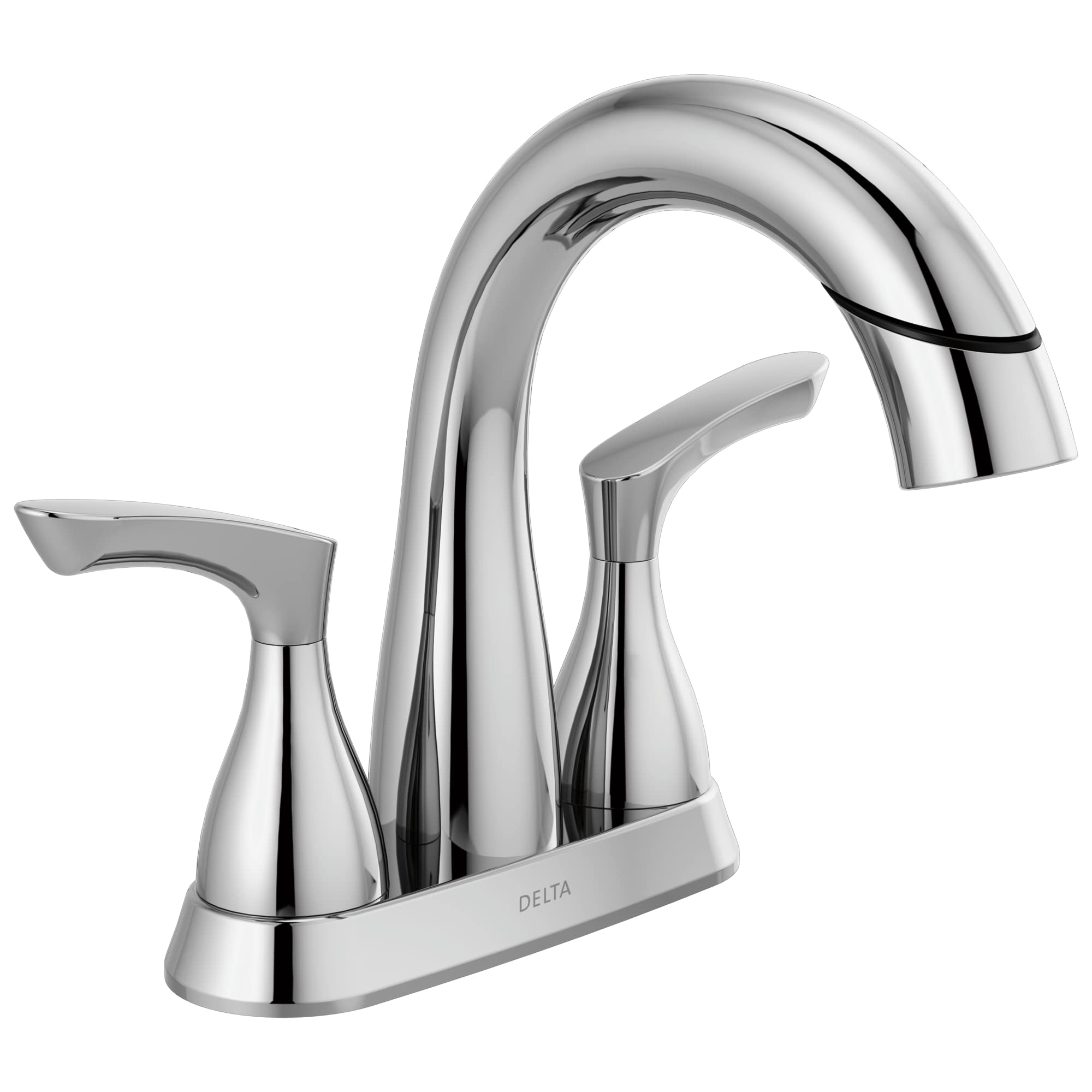 Broadmoor 4 in. Centerset 2-Handle Pull-Down Spout Bathroom Faucet in Chrome