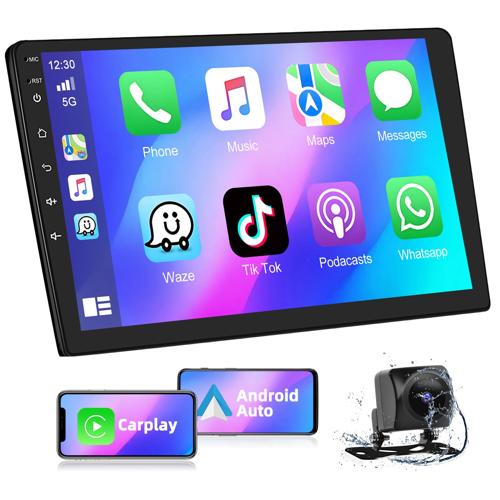 Podofo Autoradio Doppio Din 9 Pollici Android 13