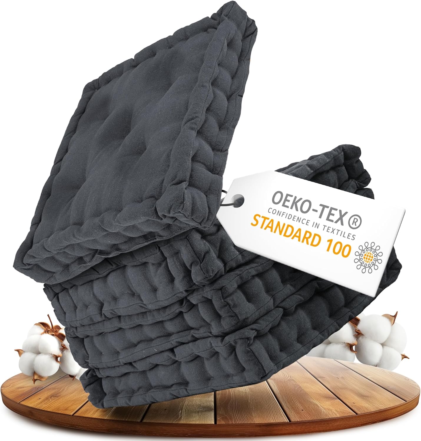 Gräfenstayn® Set 4 Cuscini Sedia 40x40x8cm, Antracite