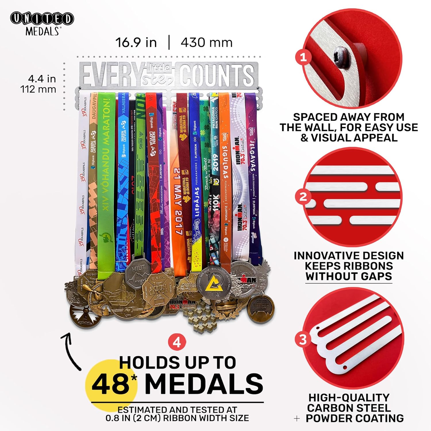 Every Little Step Counts Sport Porta Medaglie Acciaio - immagine 2