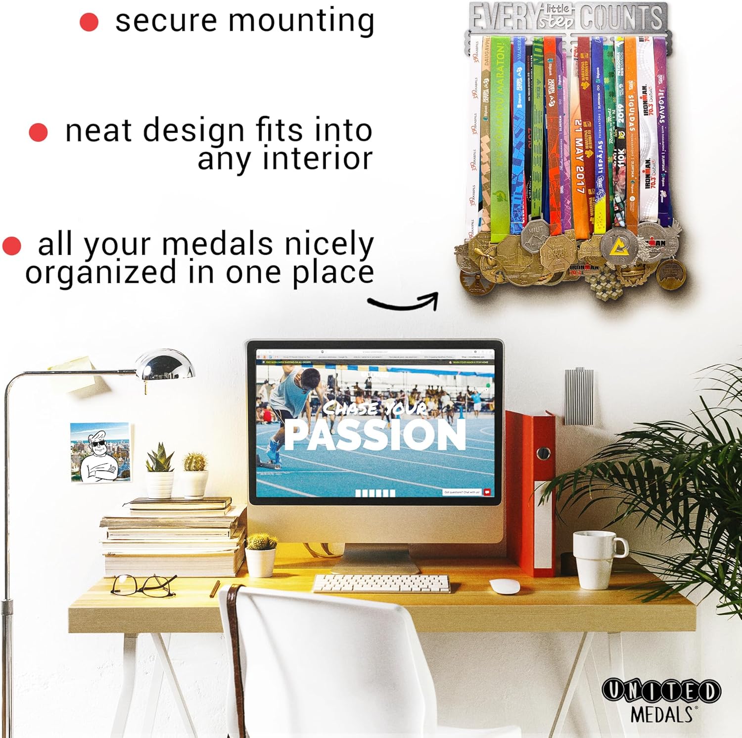 Every Little Step Counts Sport Porta Medaglie Acciaio - immagine 8