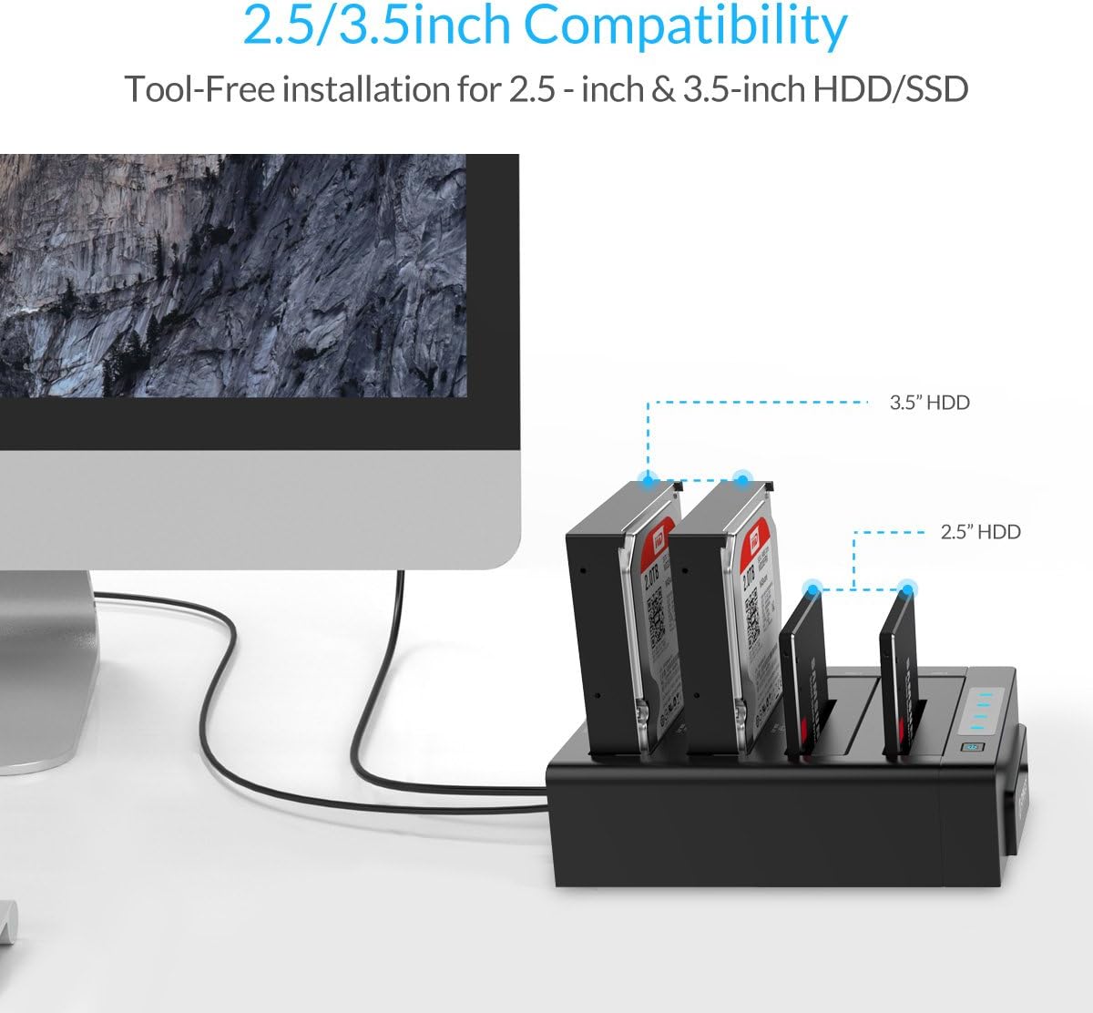 Orico Docking Station USB 3.0 per Hard Disk 4 Bay - immagine 2