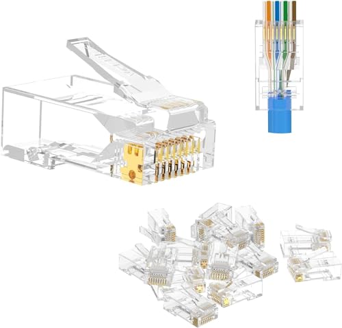 Vce Connettori RJ45 CAT6 Passanti, 25 Pezzi