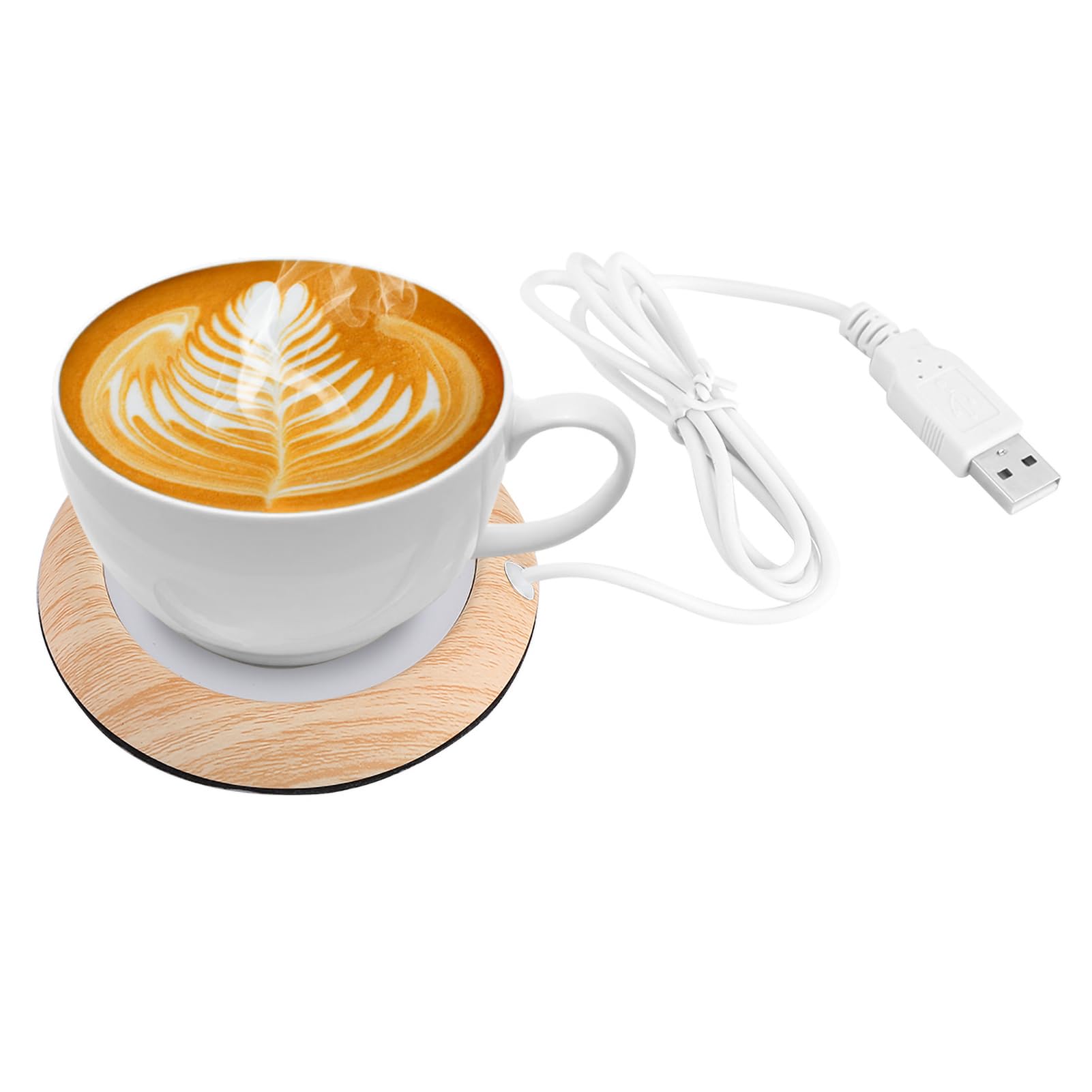 Scalda Bevande USB, USB Wood Grain Scaldatazze Scalda Bevande Mug Sottobicchiere Con Base Antiscivolo, Tappetino Riscaldatore Per Caffè Per Ufficio, Tazza Riscaldata Per L'Ufficio a Casa