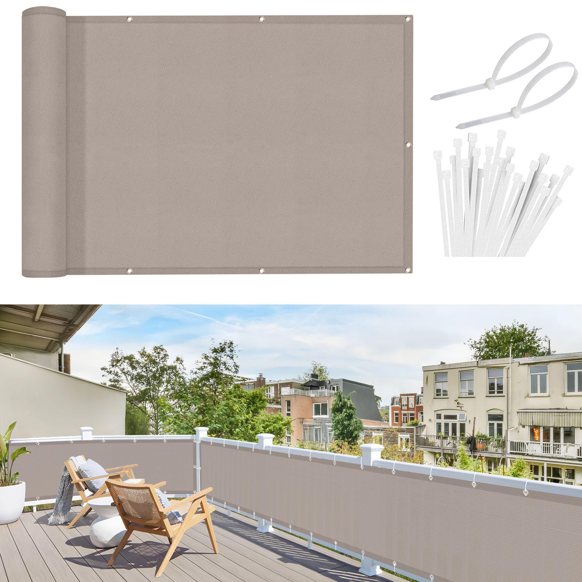 Sunnylaxx Frangivisto Balcone 120x600 cm PES, Taupe