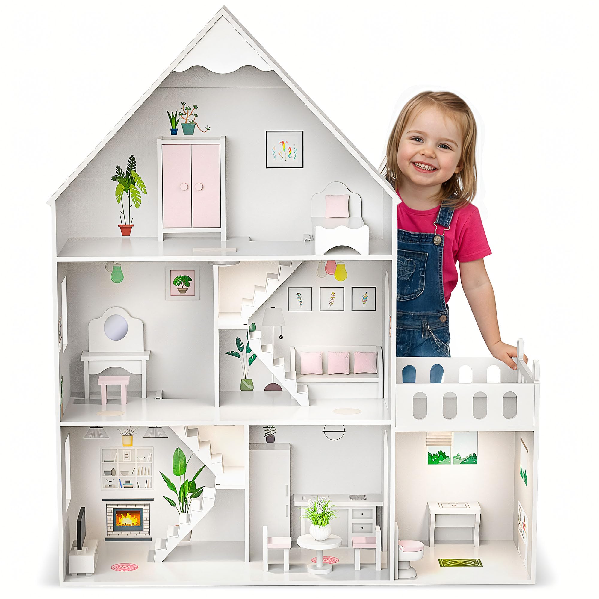 Barbie Casa delle Bambole in Legno Grande 118 cm