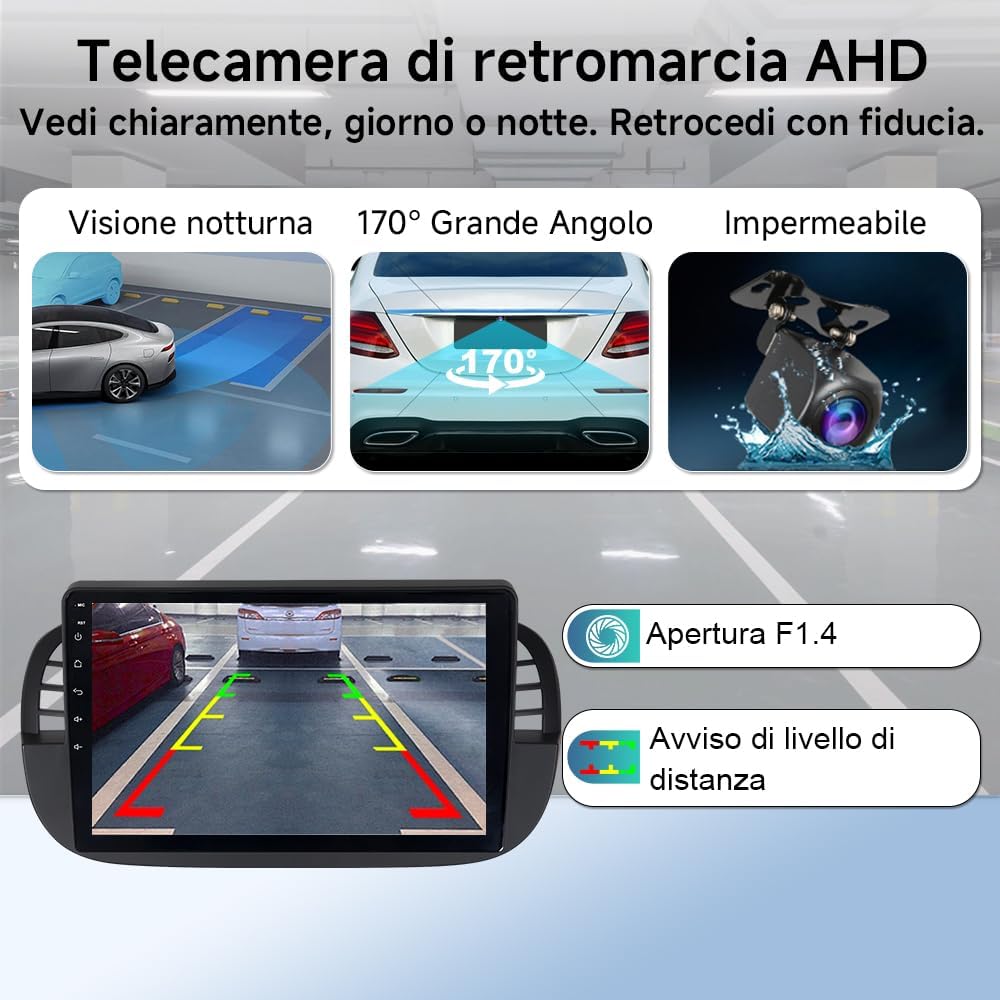 Autoradio Android per Fiat 500 2007-2015 - immagine 7