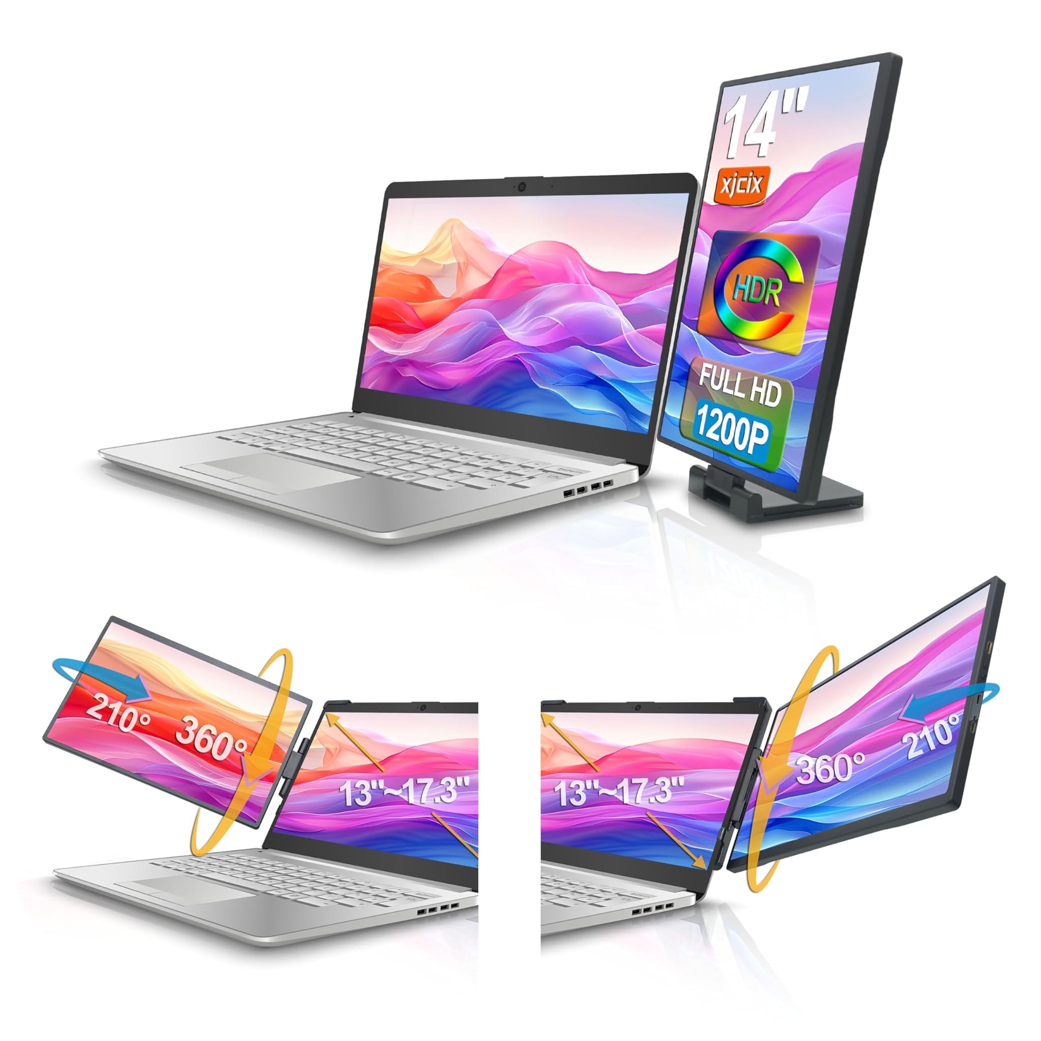 Monitor Doppio Portatile 14" FHD 1920x1200 IPS USB-C