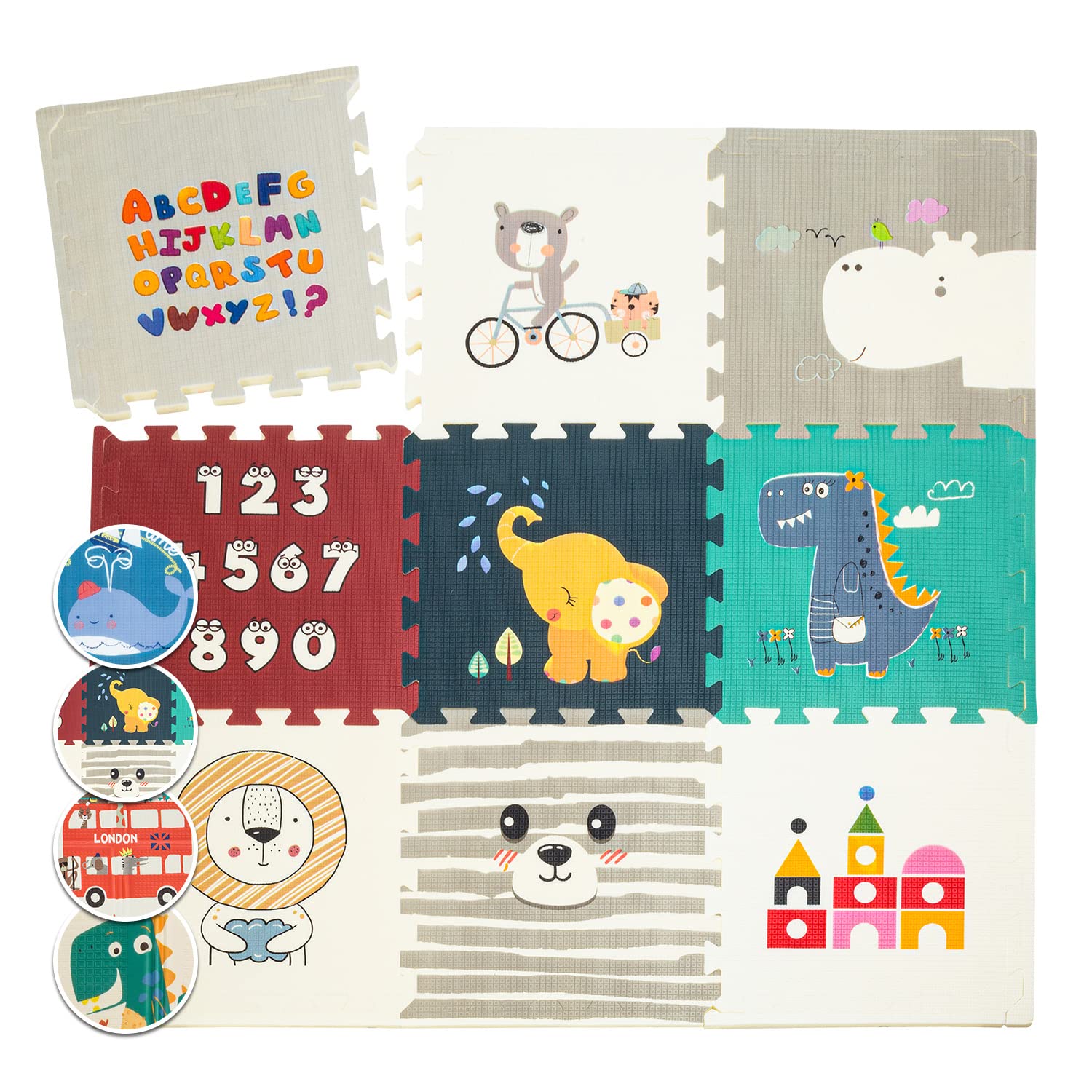 Star Ibaby Tappeto per Bambini, Stampato, Puzzle Animals