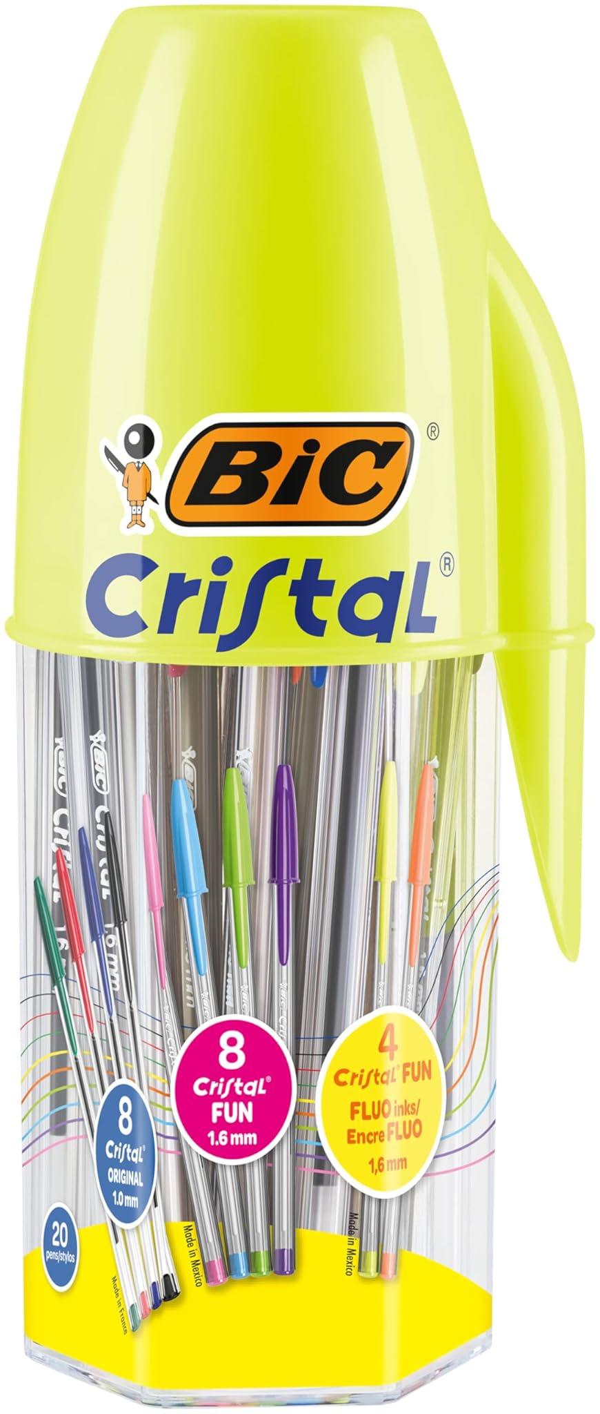Bic Megatubo - Set 20 Penne a Sfera Colorate