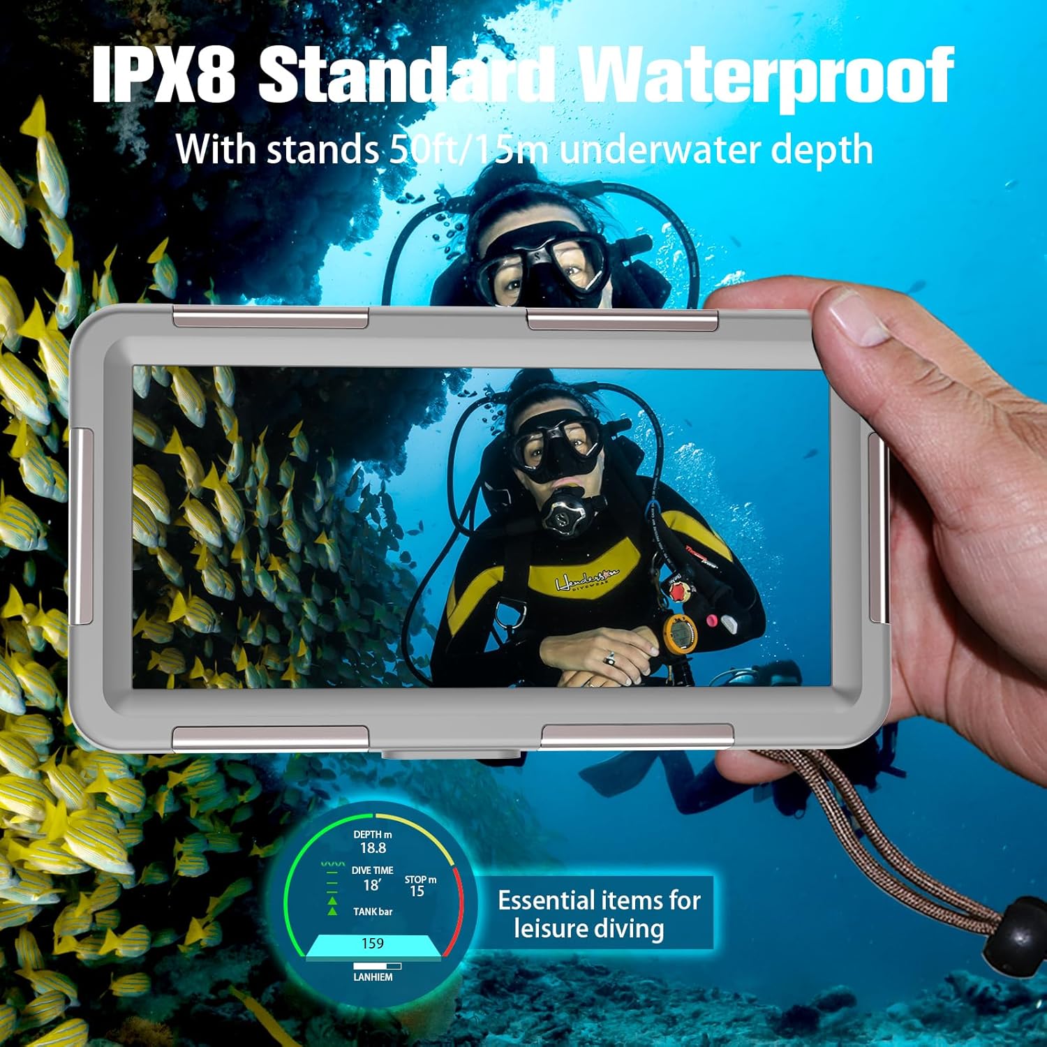 Custodia Impermeabile Smartphone IPX8 15m Subacquea - immagine 2