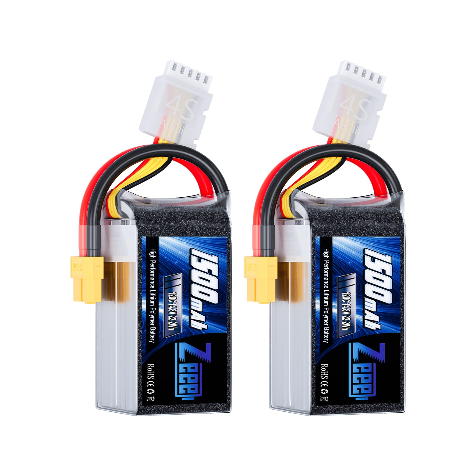 Zeee 4S Lipo Batteria 14,8V 120C 1500mAh XT60 (2 pezzi)