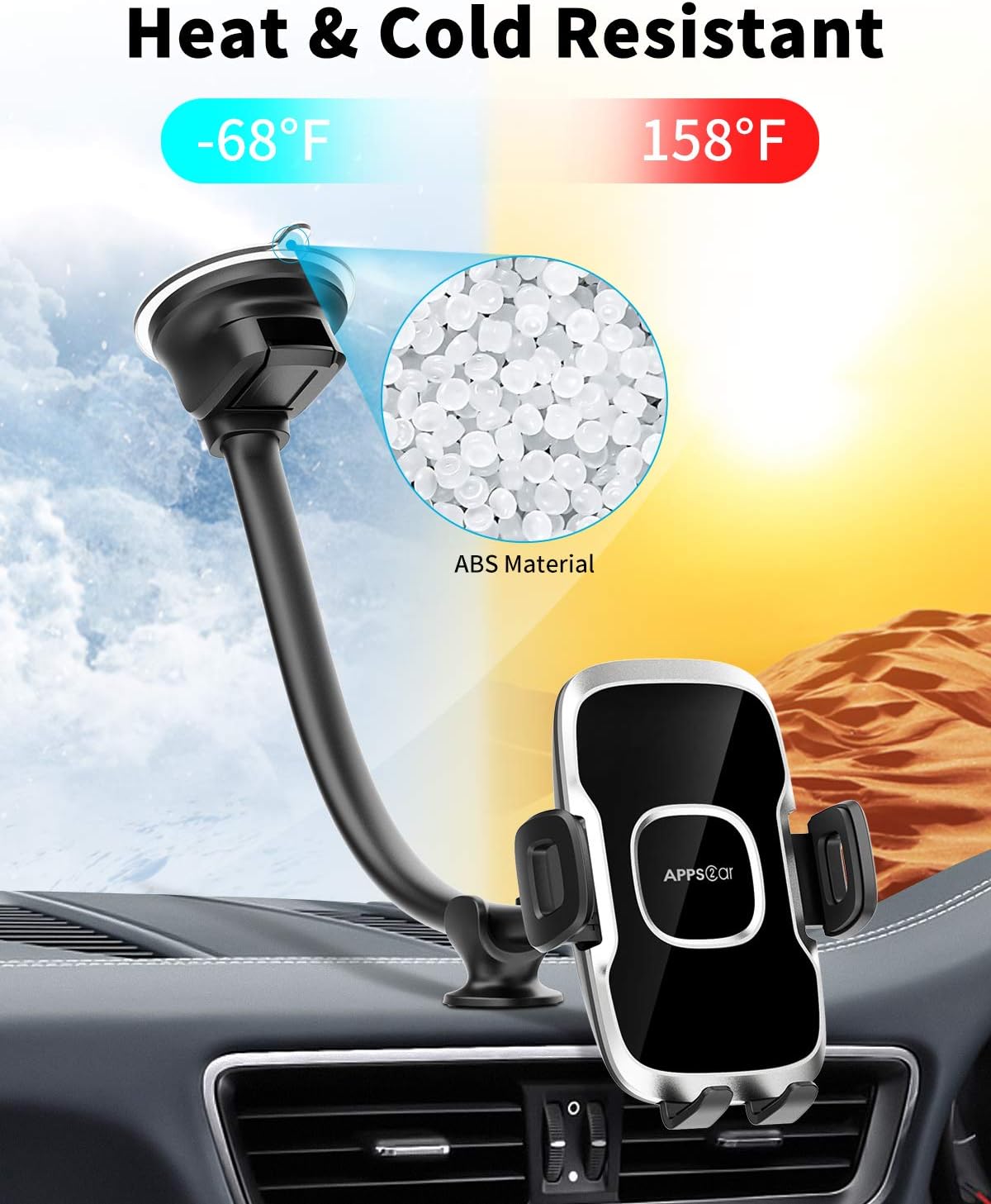 Apps2car Supporto Telefono Auto per Parabrezza - immagine 3