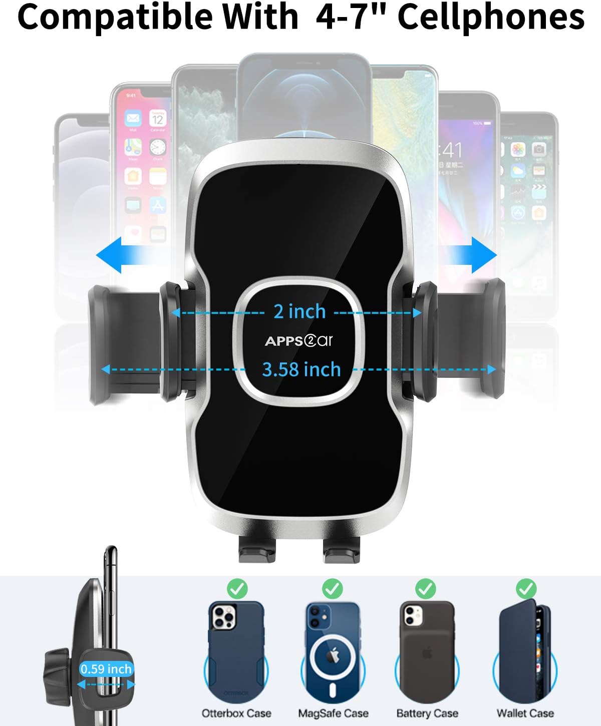 Apps2car Supporto Telefono Auto per Parabrezza - immagine 7