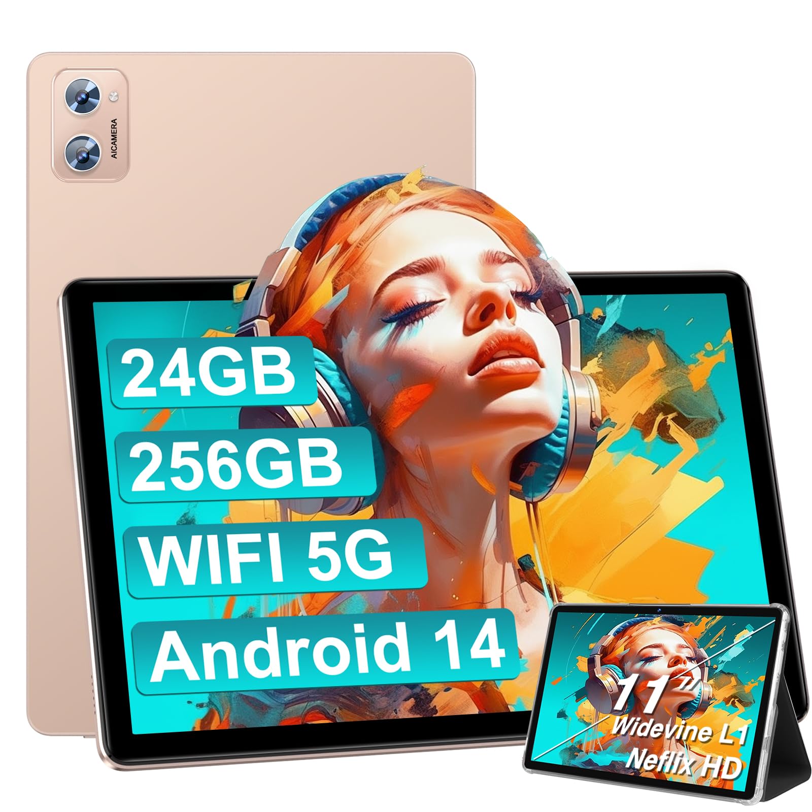 Tablet Android 14 11 Pollici Octa-Core, Oro