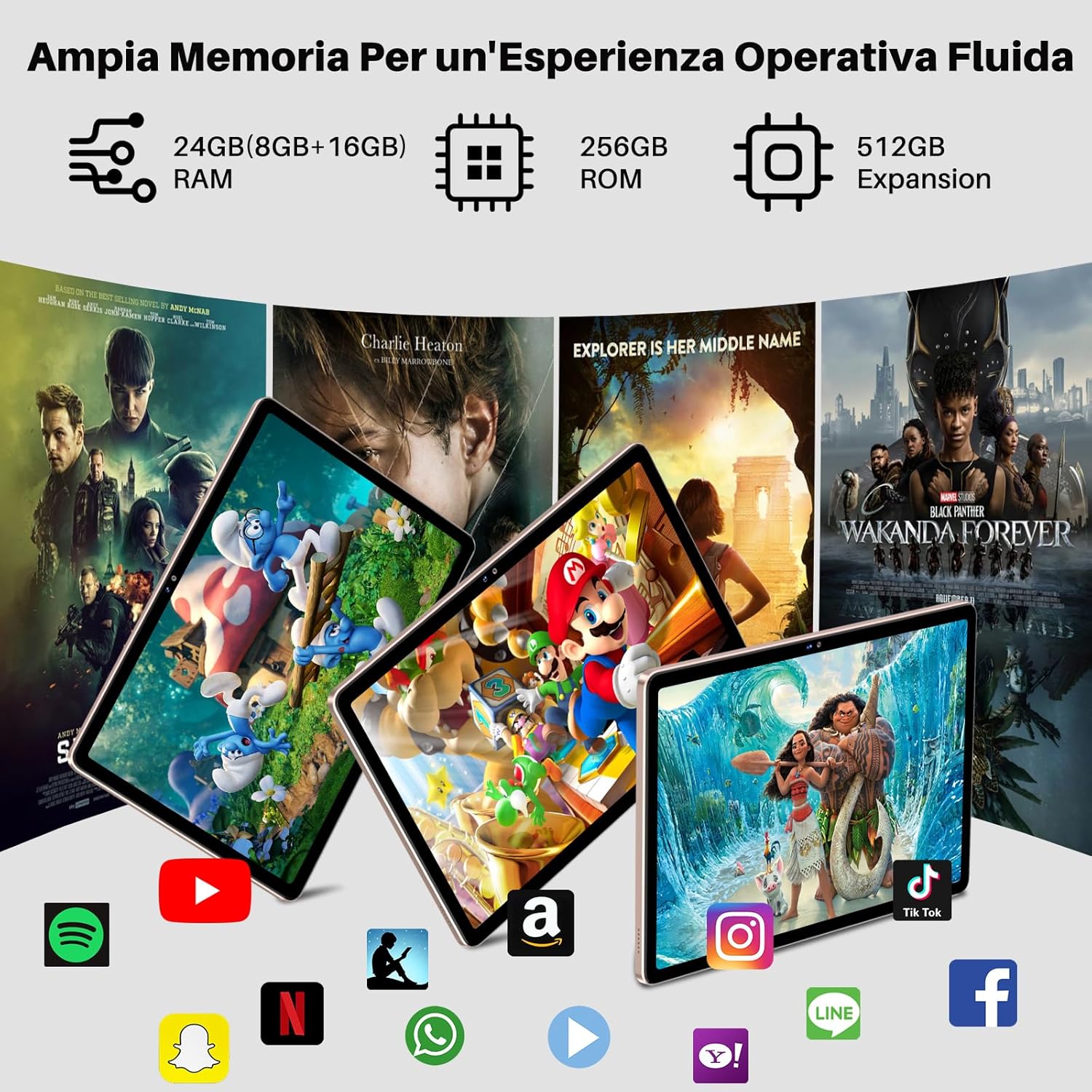 Tablet Android 14 11 Pollici Octa-Core, Oro - immagine 4