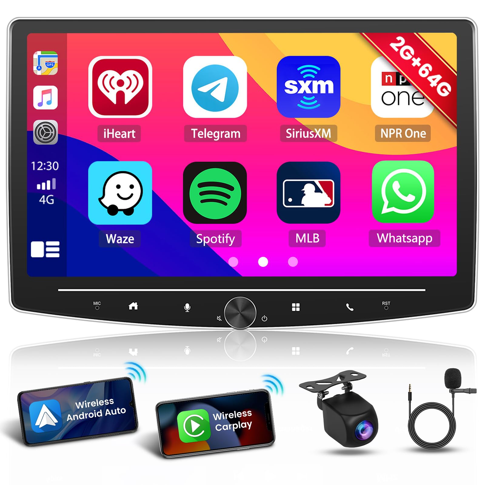 Inefala Autoradio Android 13 1 Din con Schermo 10.1" Touchscreen