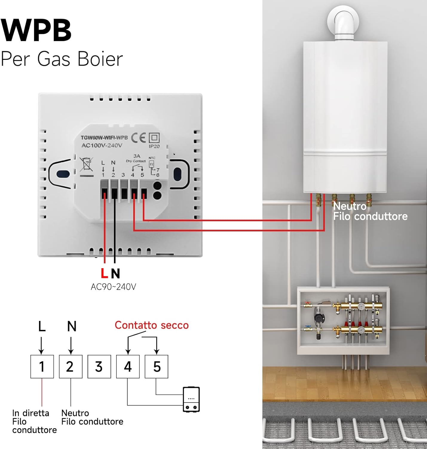 Termostato Wifi Caldaia a Gas Programmabile Settimanale - immagine 2