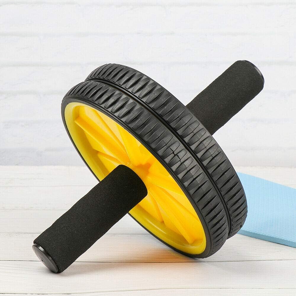 Ffitness Two-Wheeled Power Wheel con Mat, Giallo - immagine 1