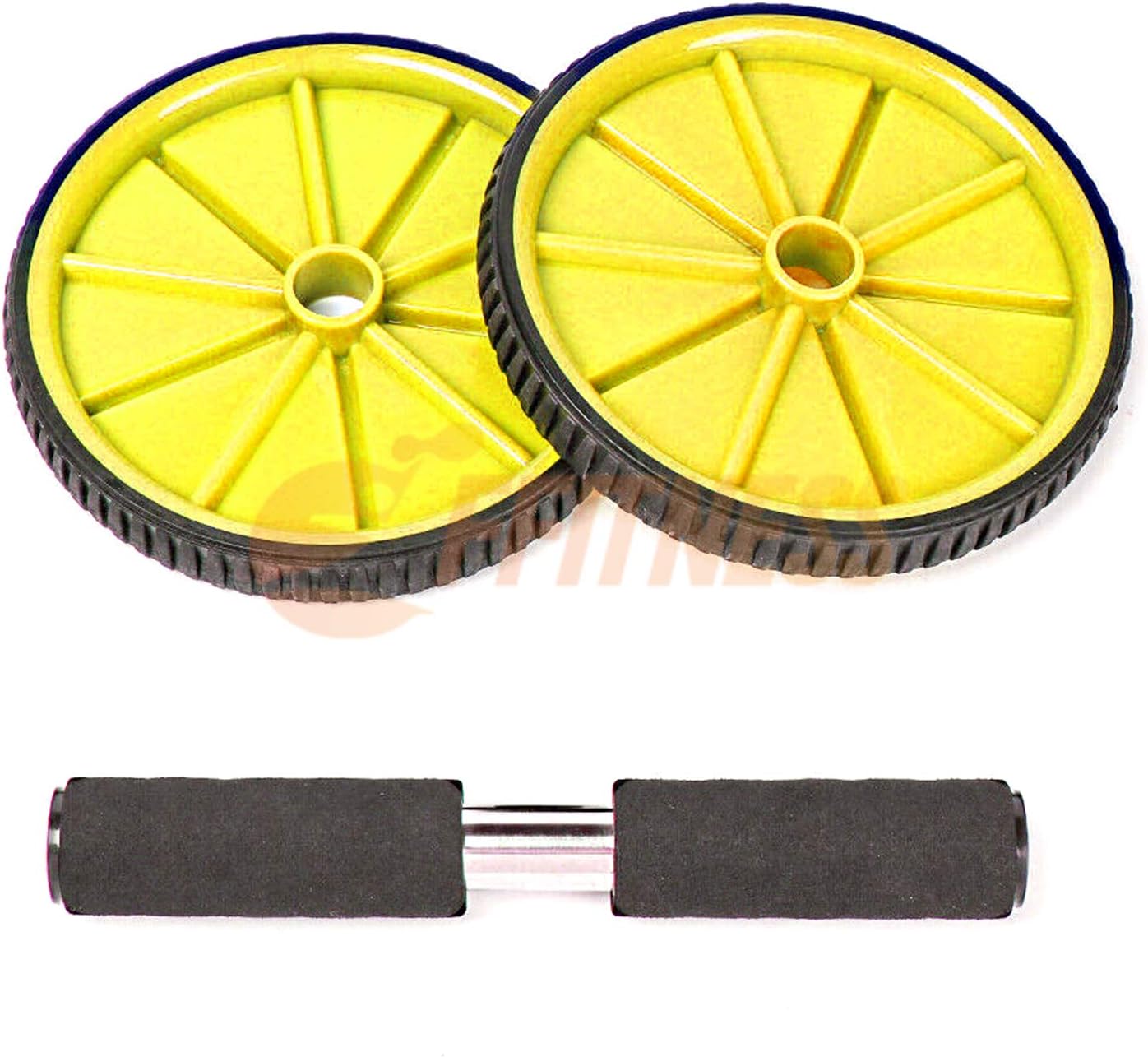 Ffitness Two-Wheeled Power Wheel con Mat, Giallo - immagine 2
