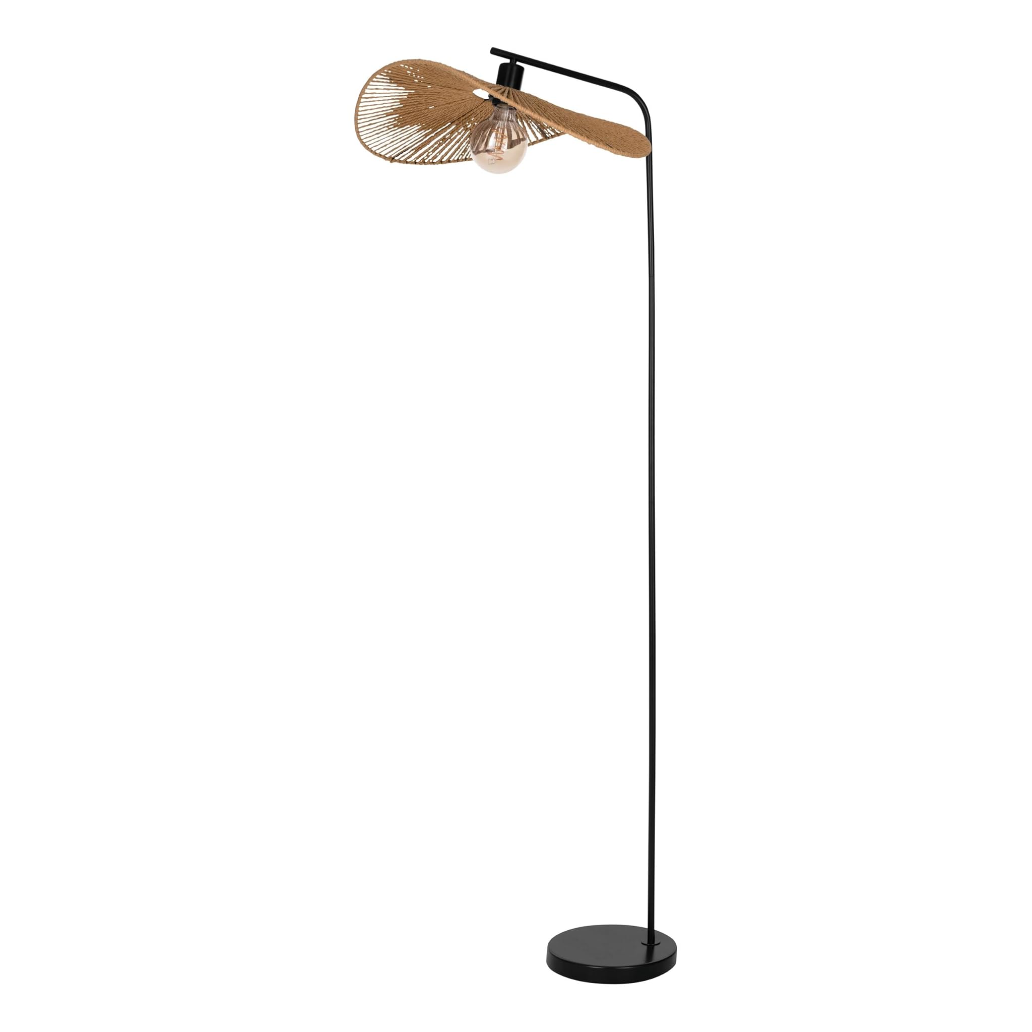 Eglo Siruela - Lampada da Terra Boho 160cm, Nero/Marrone