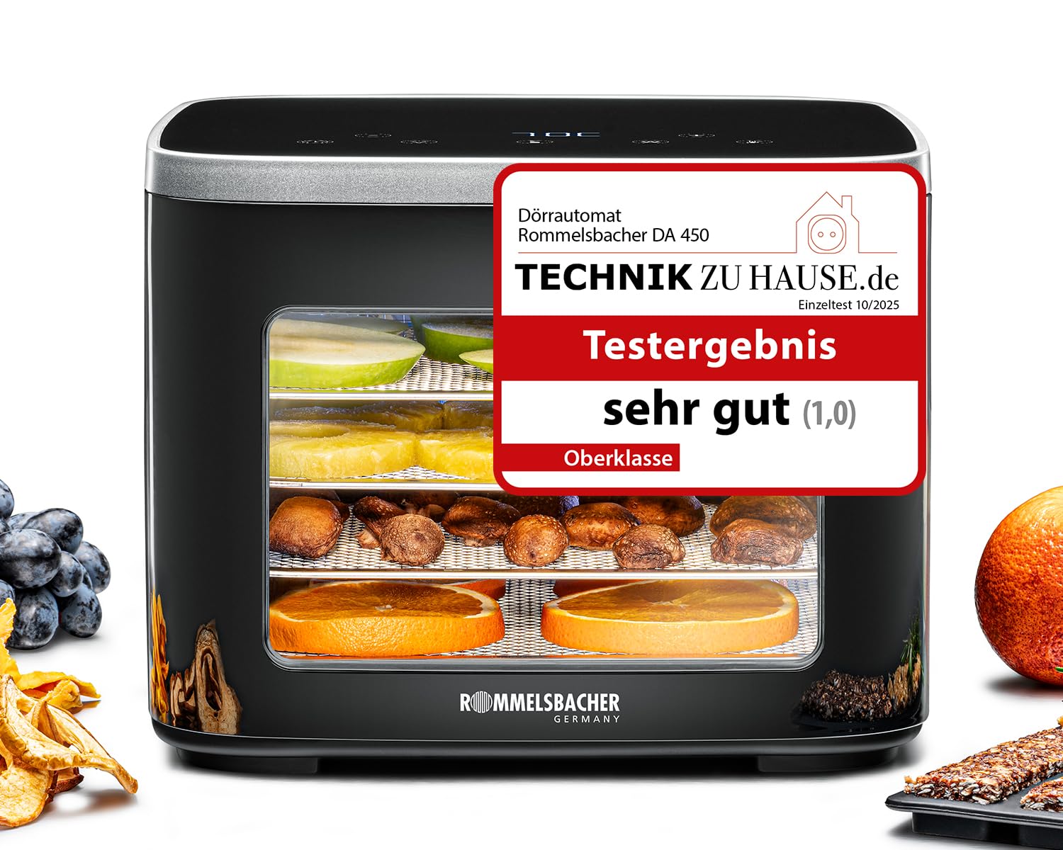 Rommelsbacher Essiccatore DA 450 con 5 Vassoi Inox