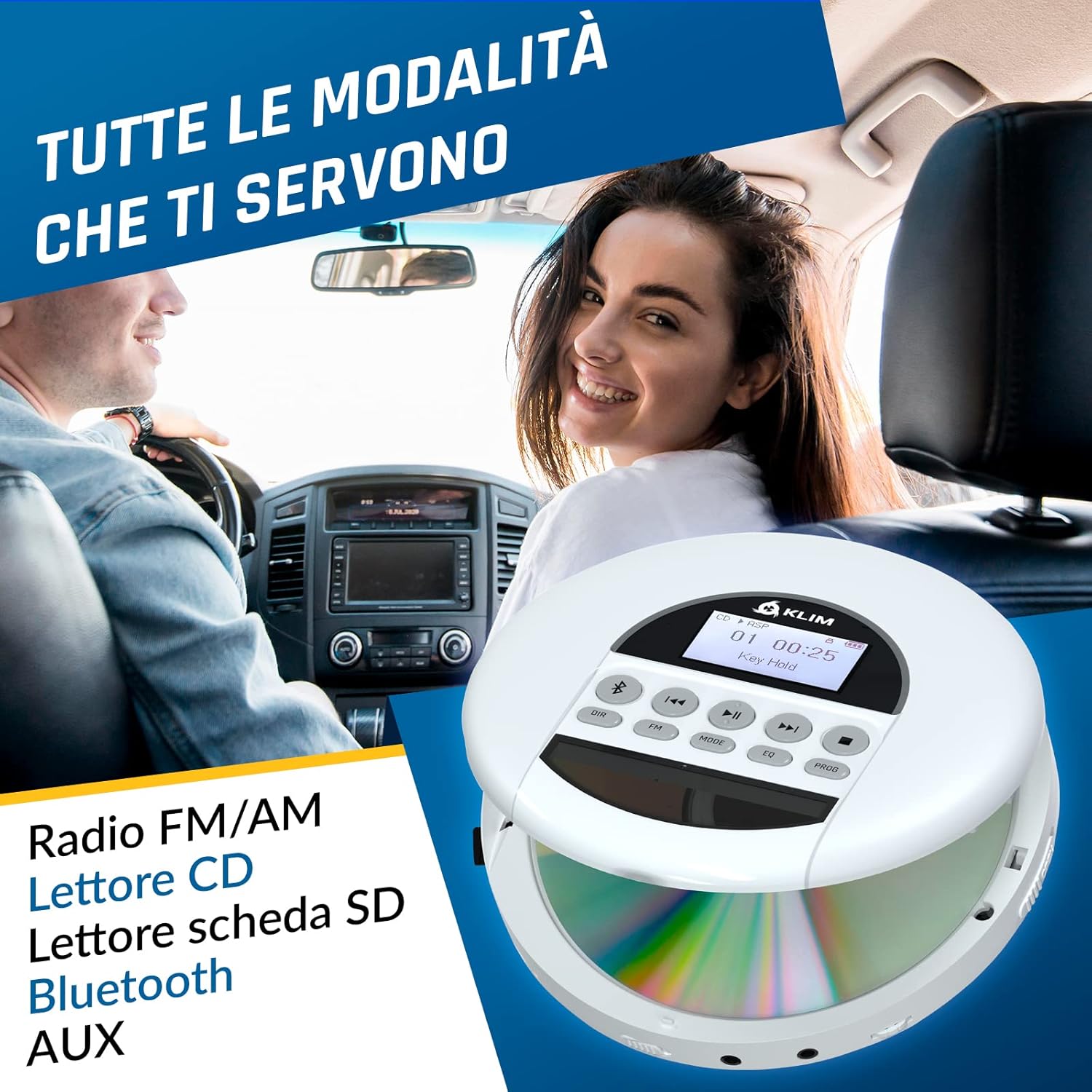 Klim Nomad - Lettore CD Portatile con Bluetooth - immagine 3