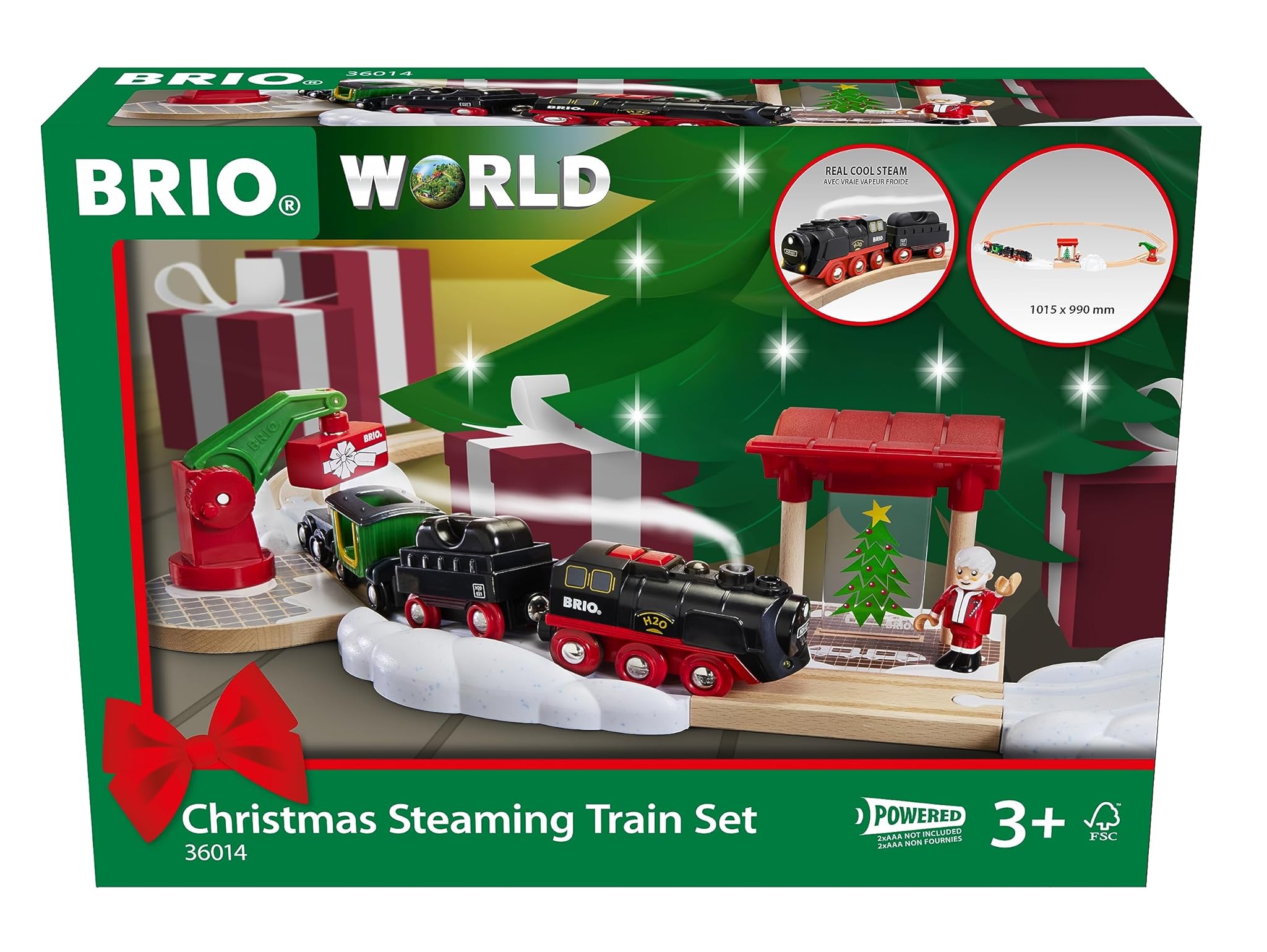 BRIO World - Set Ferroviario Trenino A Vapore Natalizio