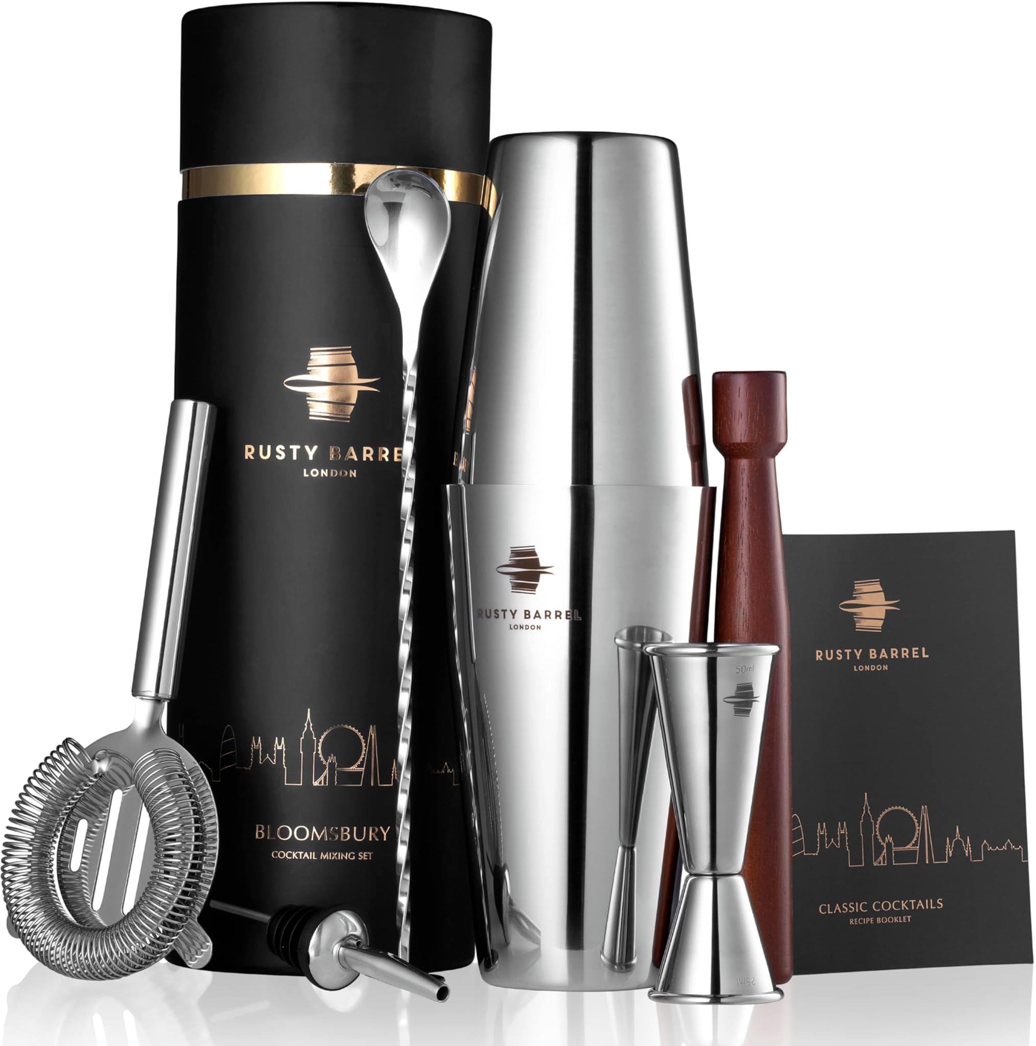 Set Cocktail Bloomsbury - Shaker con Accessori Bar