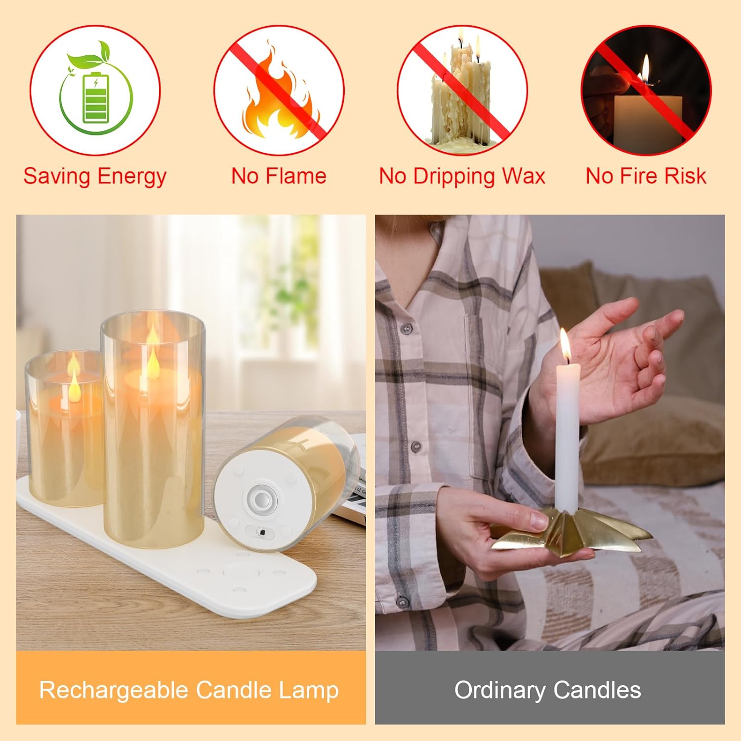 EXTSUD Candele LED Ricaricabili con Telecomando - immagine 5