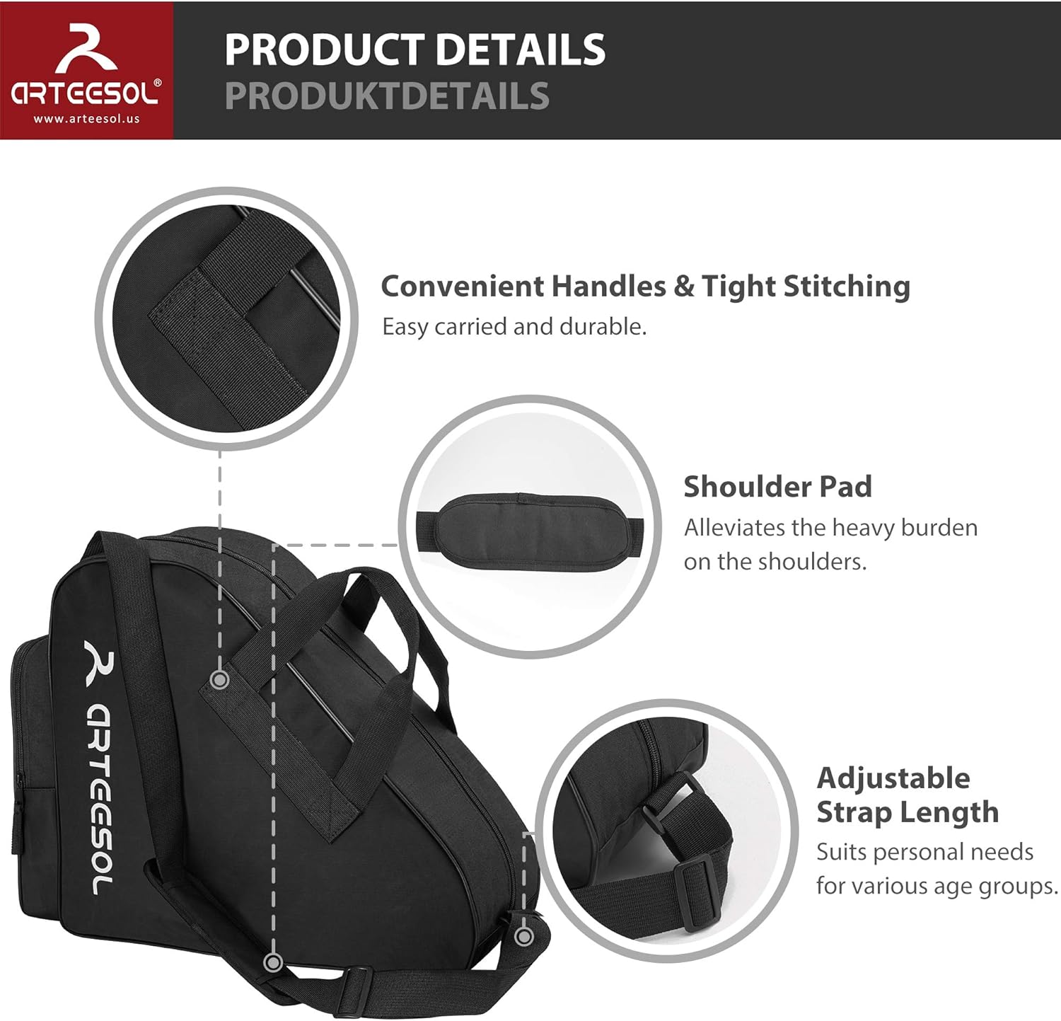 Borsa per Pattini a Rotelle e da Ghiaccio - immagine 3