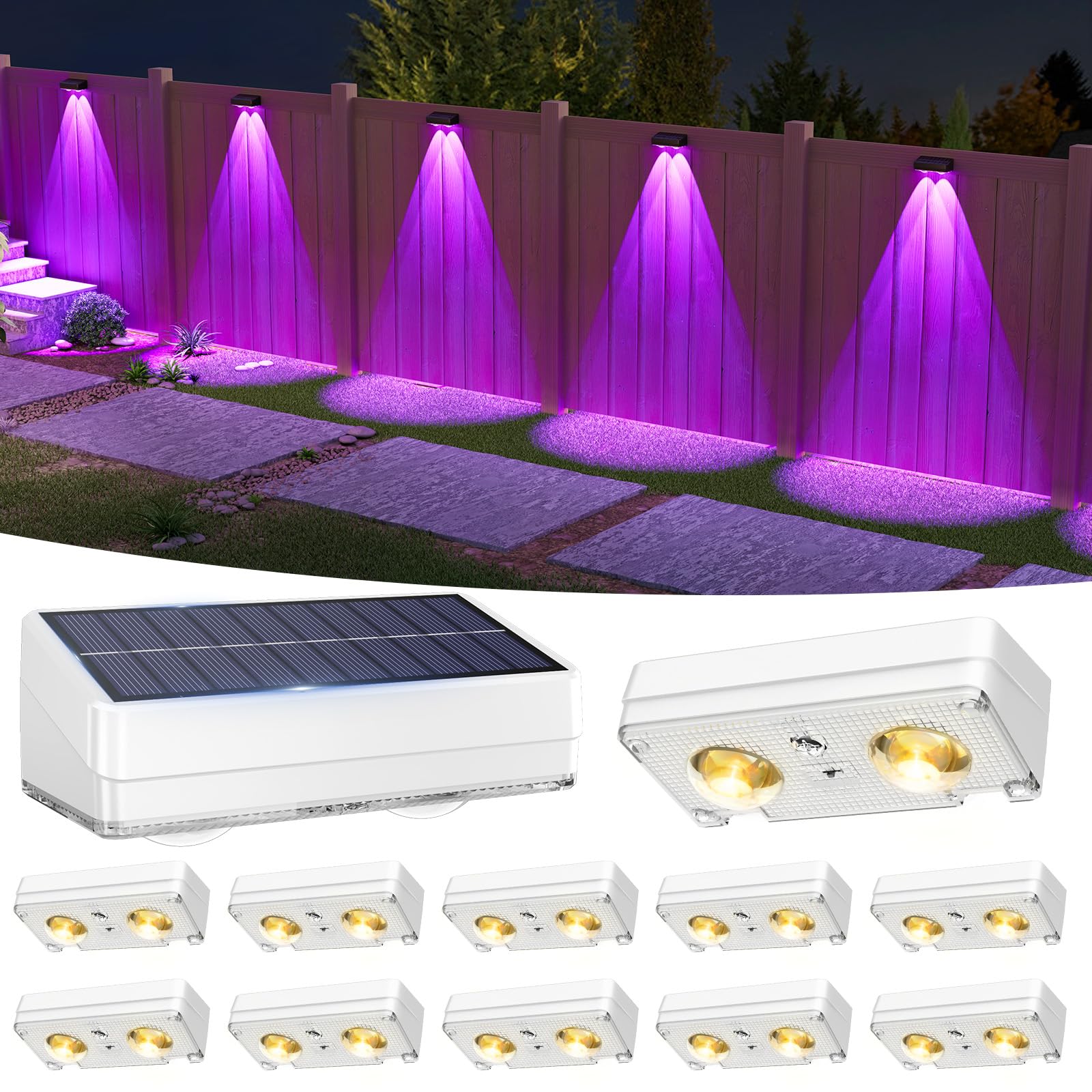 Volisun Luci Solari per Recinzione 12 Pezzi, IP65