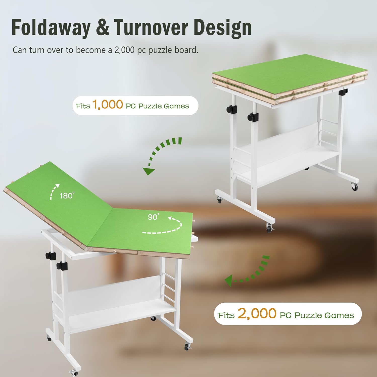 Tektalk Tavolo Puzzle Pieghevole Regolabile 2000 Pezzi - immagine 2