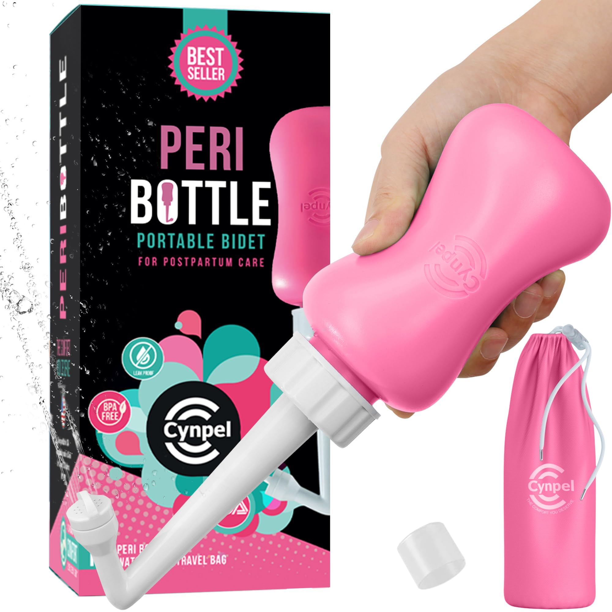 Bidet Portatile Post Parto Pieghevole, Rosa