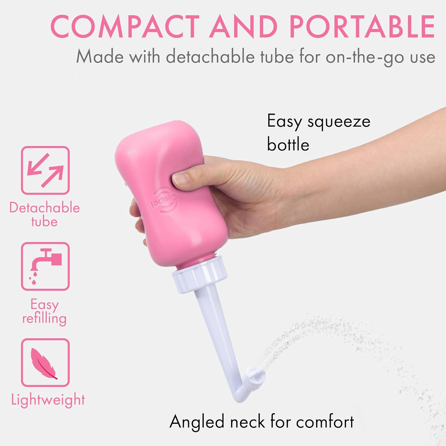 Bidet Portatile Post Parto Pieghevole, Rosa - immagine 4